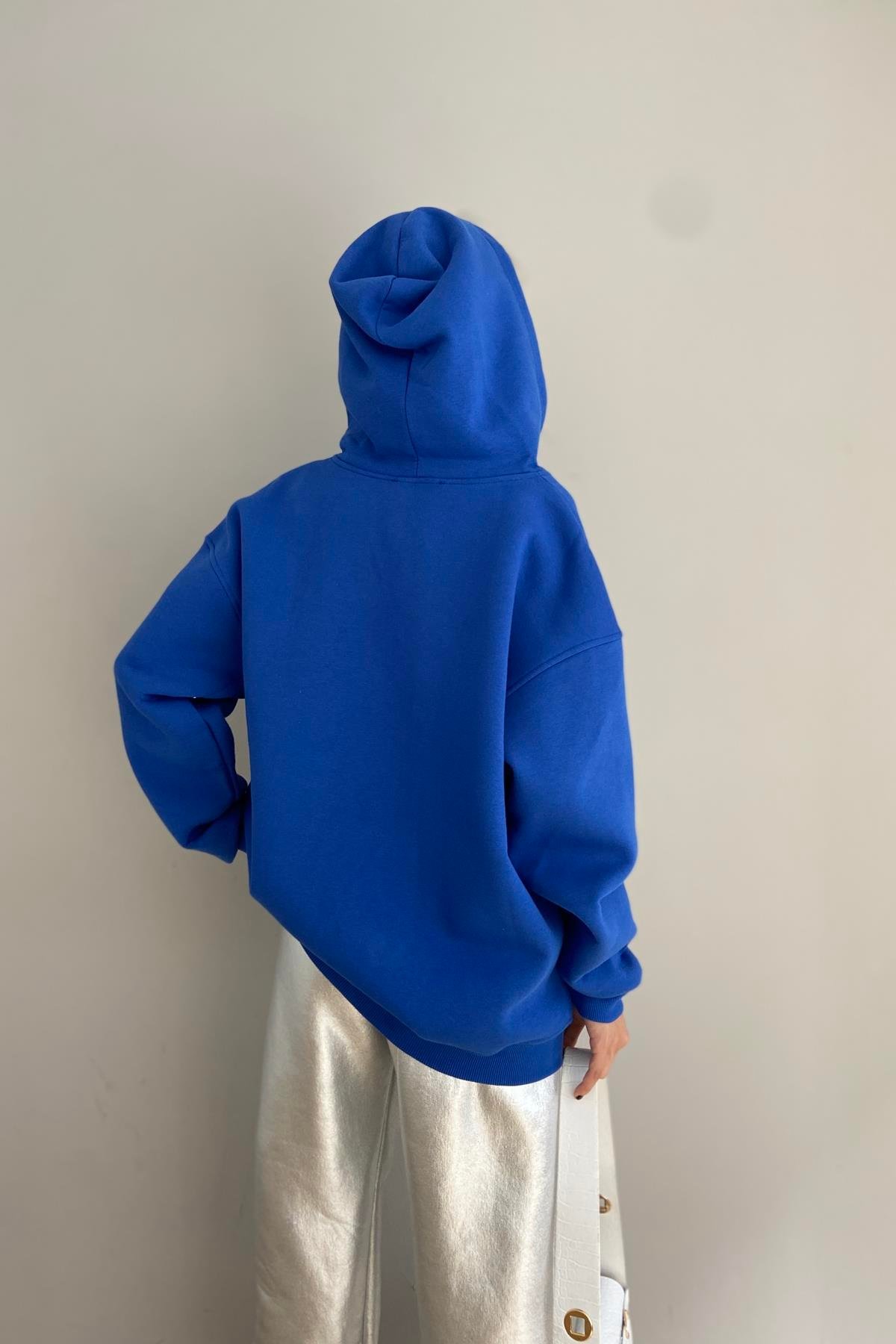 KAPŞONLU FERMUARLU SWEATSHIRT