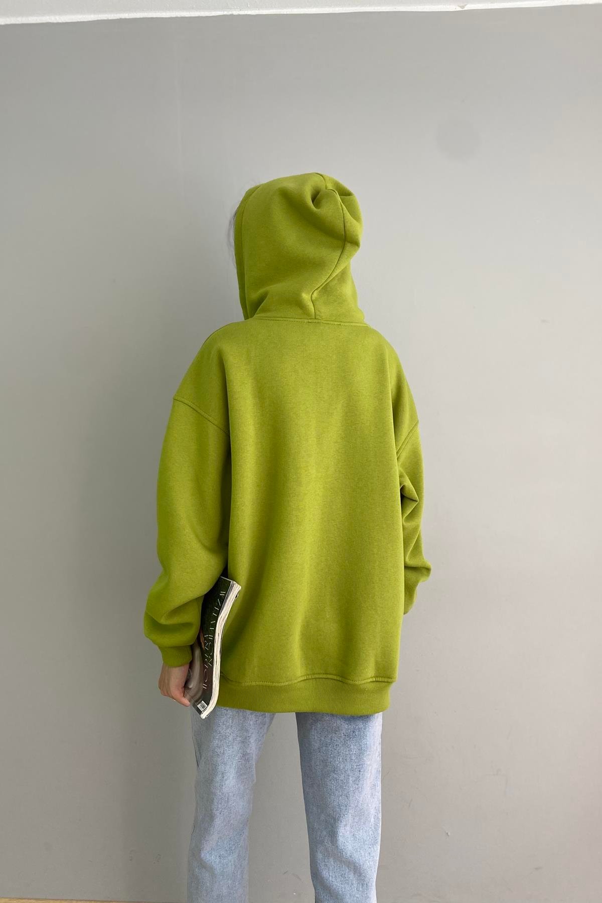 KAPŞONLU FERMUARLU SWEATSHIRT