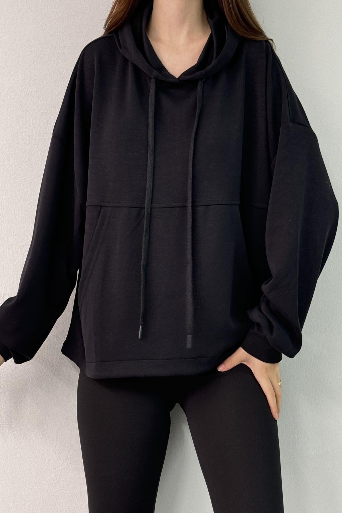 KAPŞONLU MODAL SWEATSHIRT