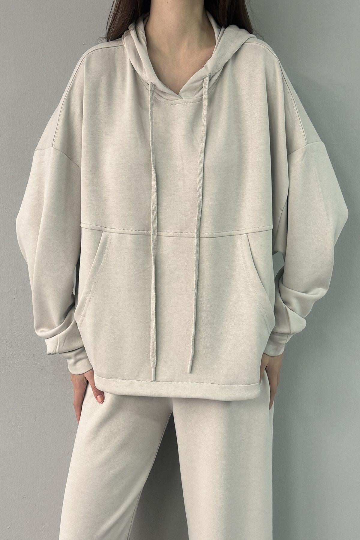 KAPŞONLU MODAL SWEATSHIRT