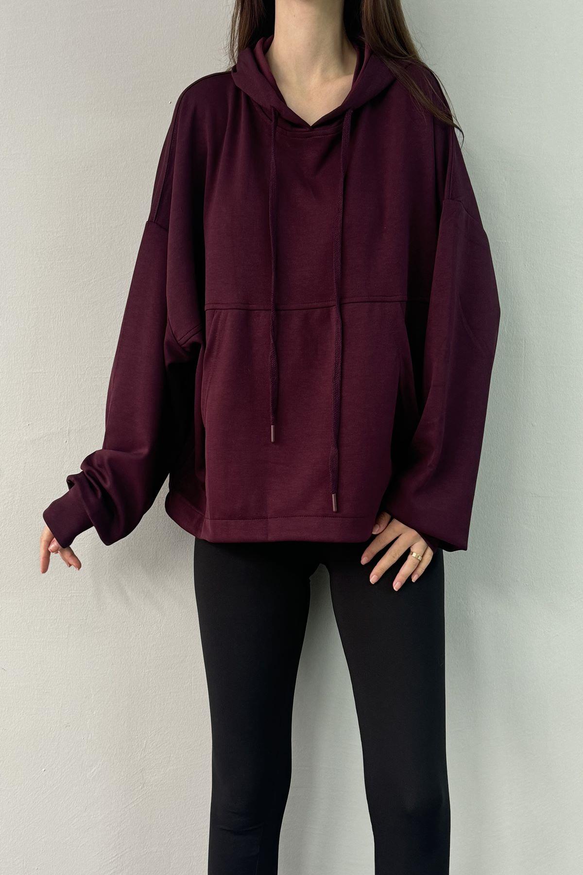 KAPŞONLU MODAL SWEATSHIRT