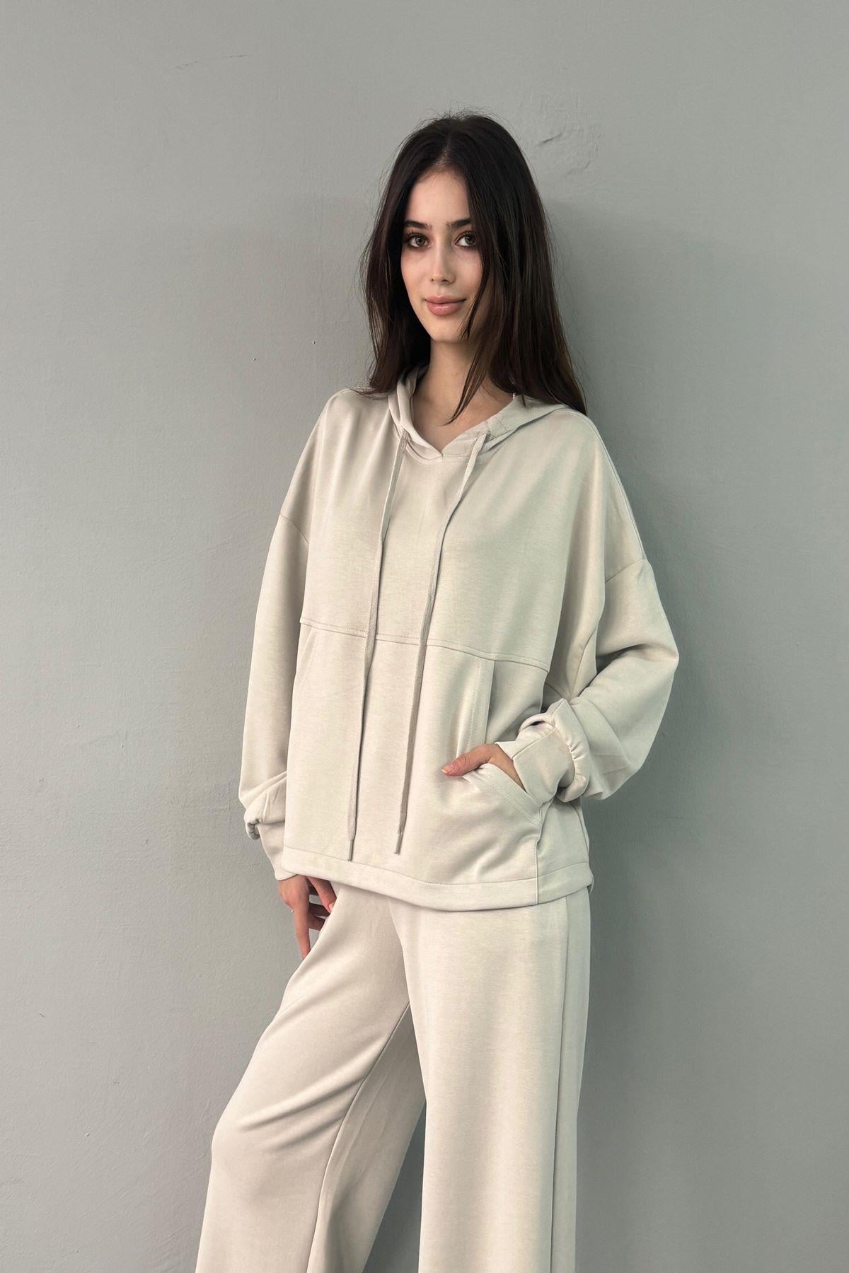 KAPŞONLU MODAL SWEATSHIRT