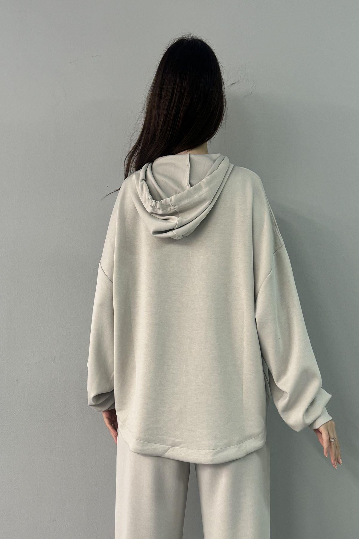 KAPŞONLU MODAL SWEATSHIRT