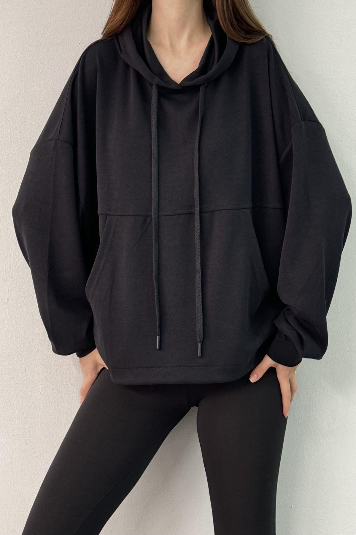 KAPŞONLU MODAL SWEATSHIRT