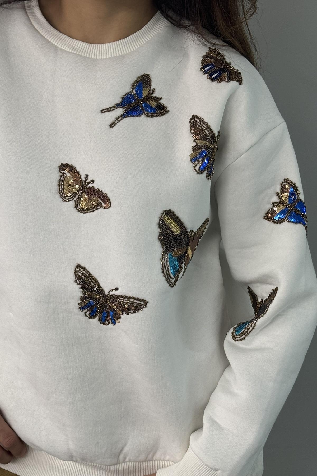 KELEBEK PULLU SWEATSHIRT
