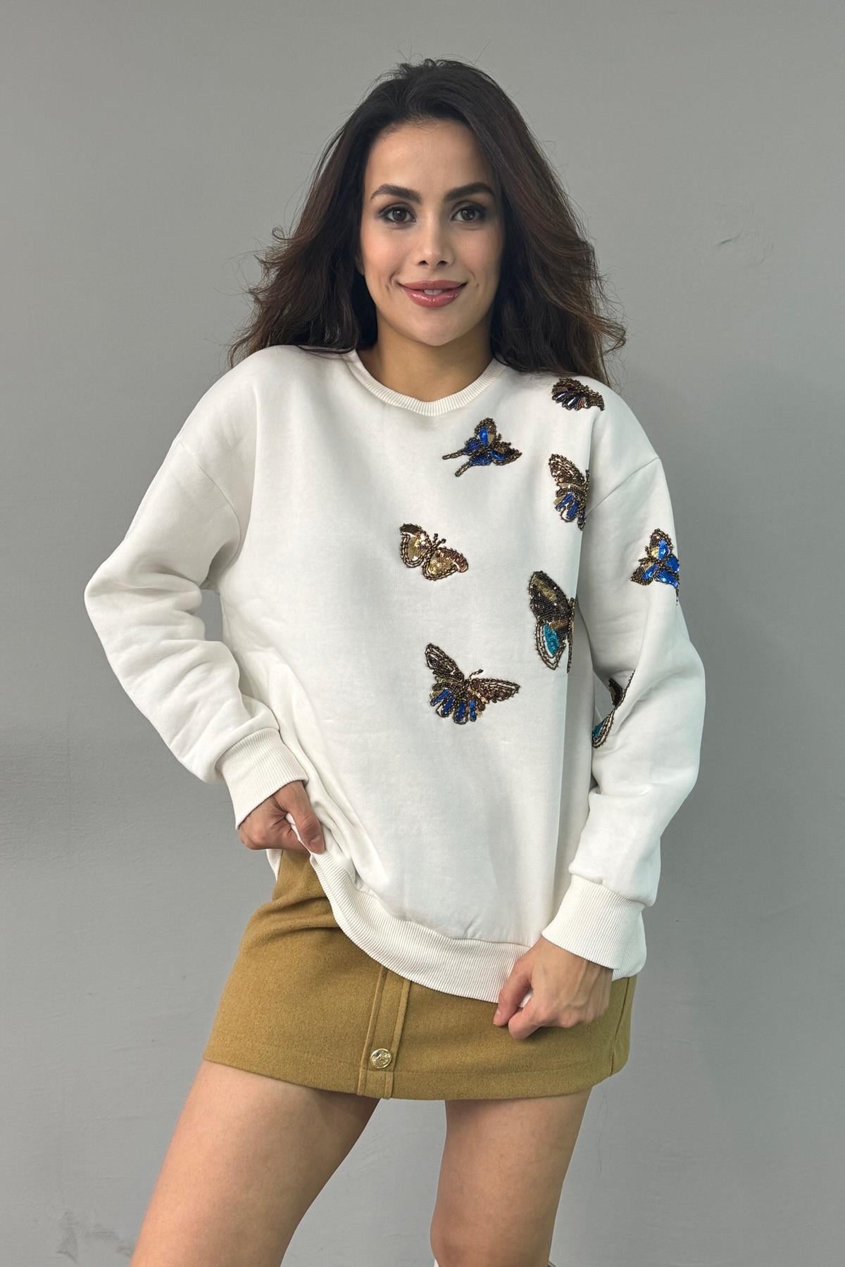 KELEBEK PULLU SWEATSHIRT