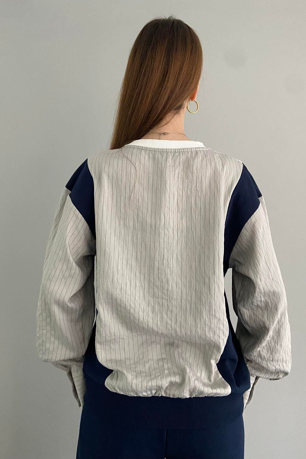 KUMAŞ GARNİLİ SWEATSHIRT