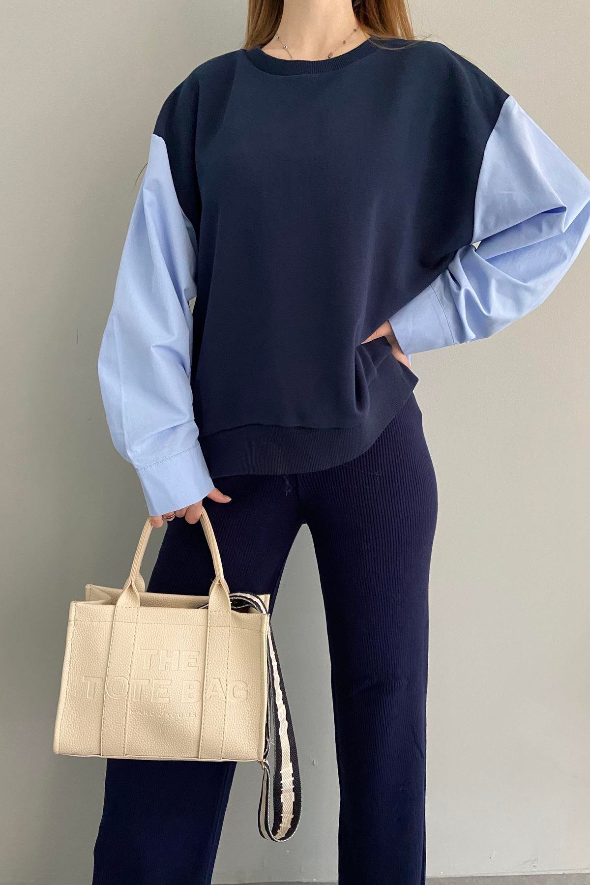 KUMAŞ GARNİLİ SWEATSHIRT