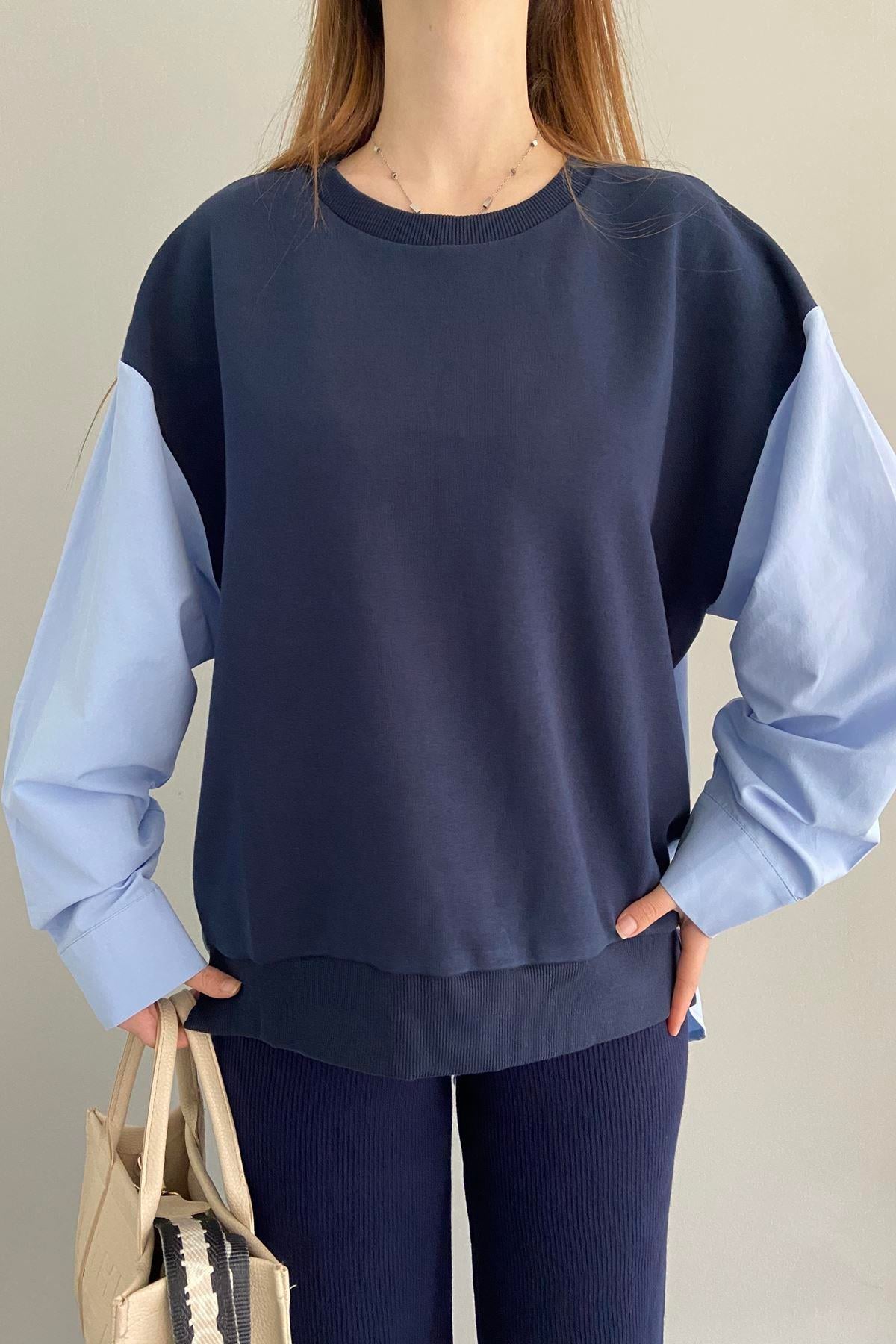KUMAŞ GARNİLİ SWEATSHIRT
