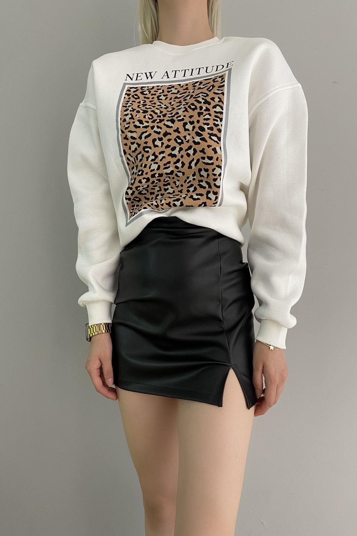 LEOPAR DESEN BASKILI SWEAT