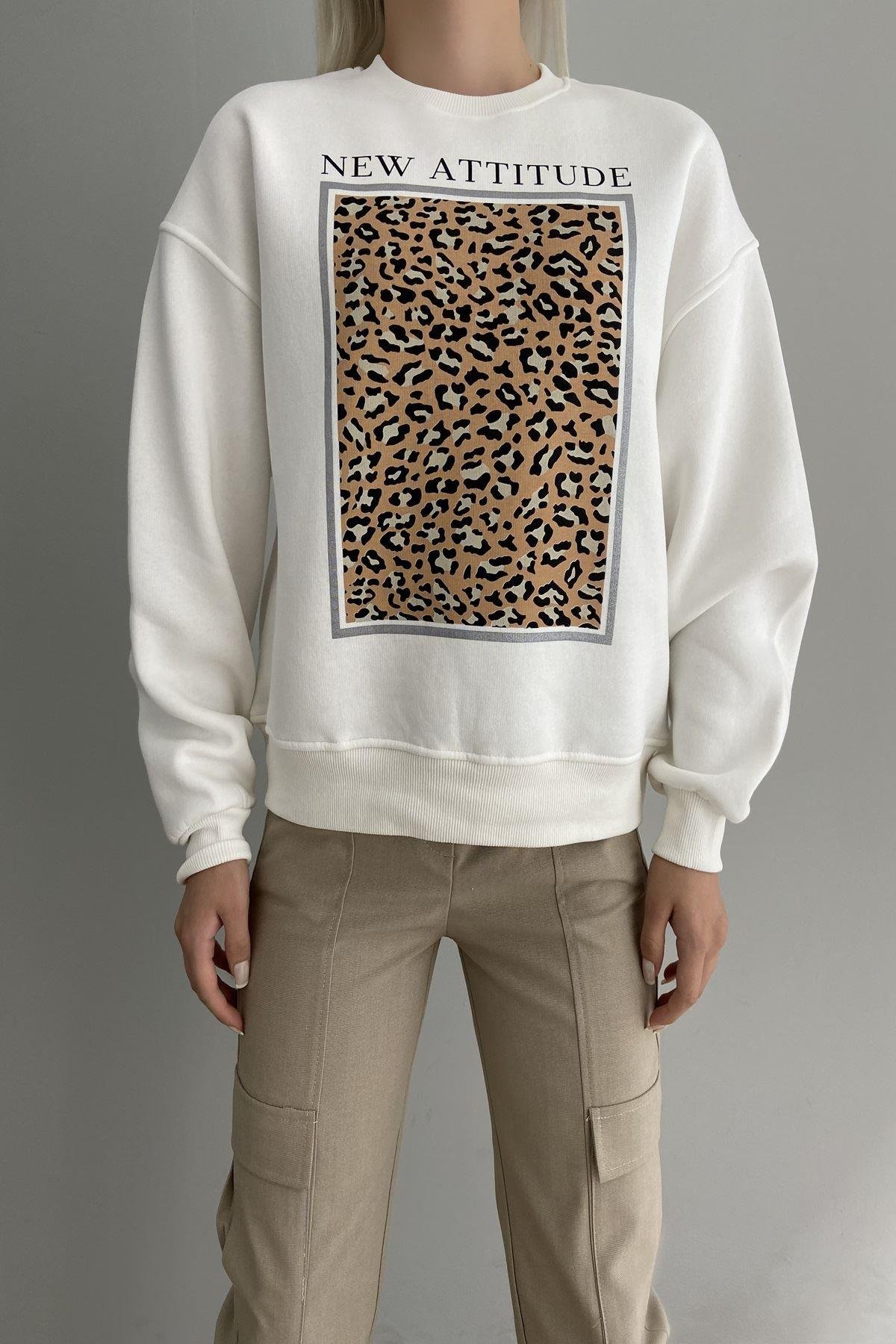 LEOPAR DESEN BASKILI SWEAT