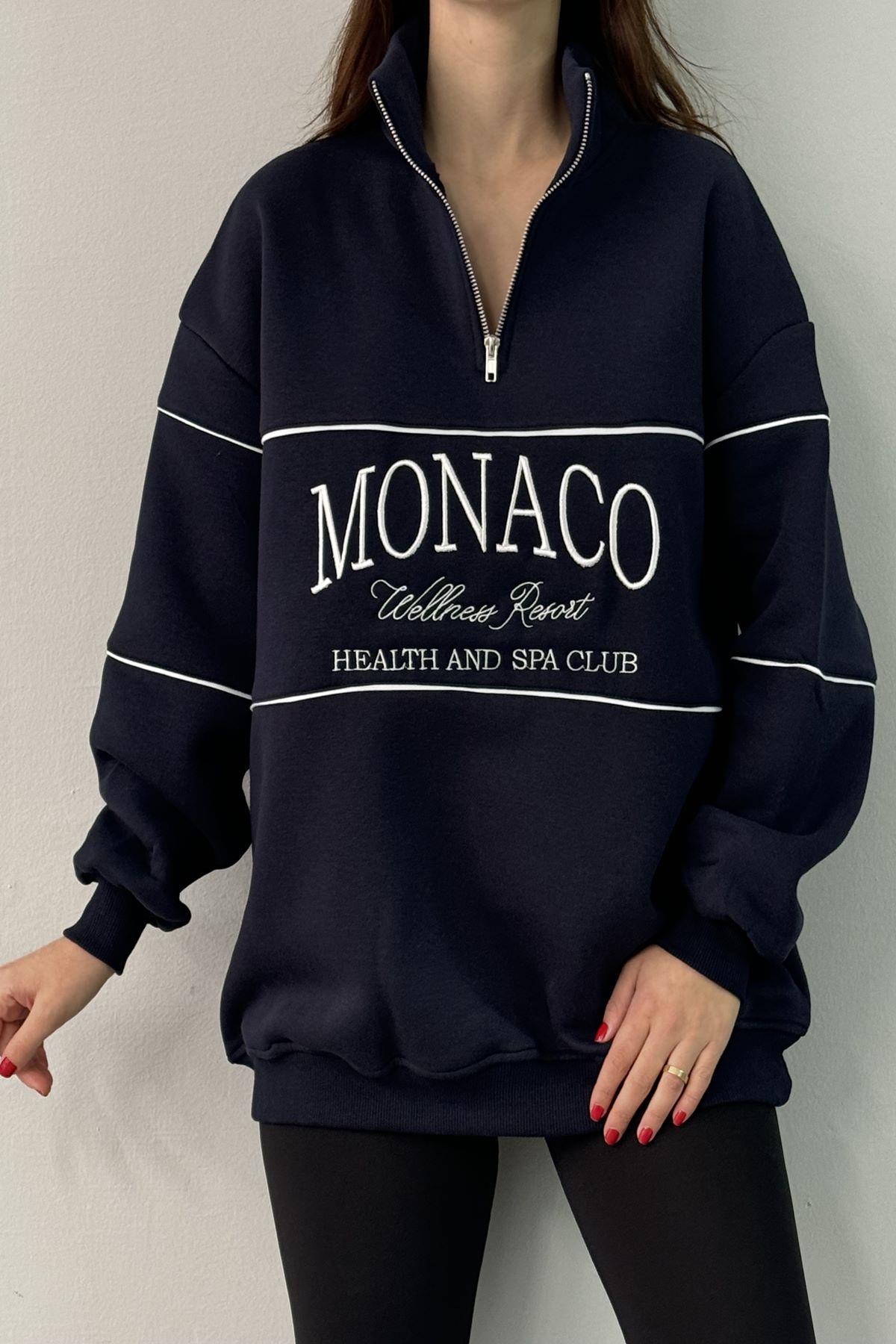 MONACO NAKIŞ DETAY SWEATSHIRT