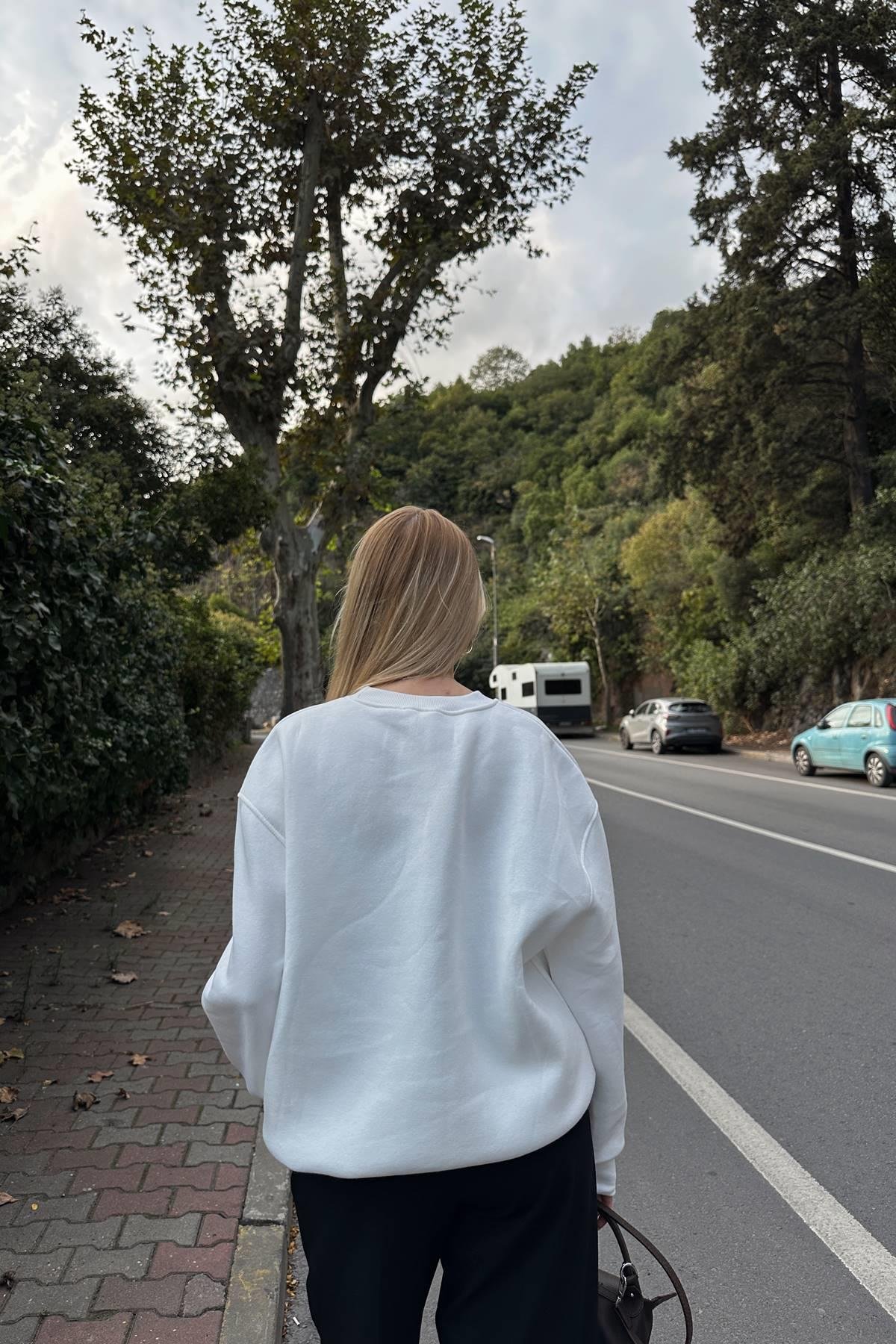 NAKIŞ DETAY SWEATSHIRT