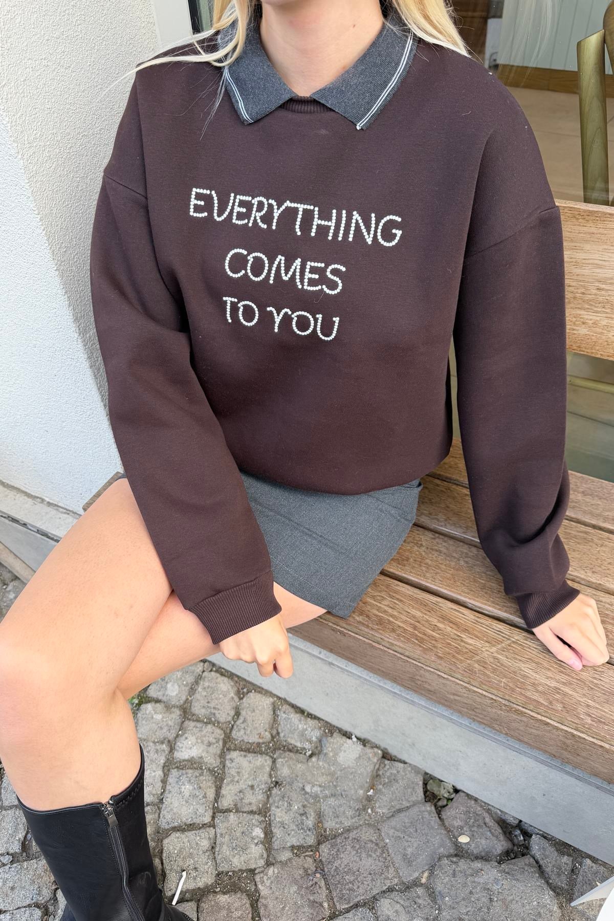 NAKIŞ DETAY SWEATSHIRT