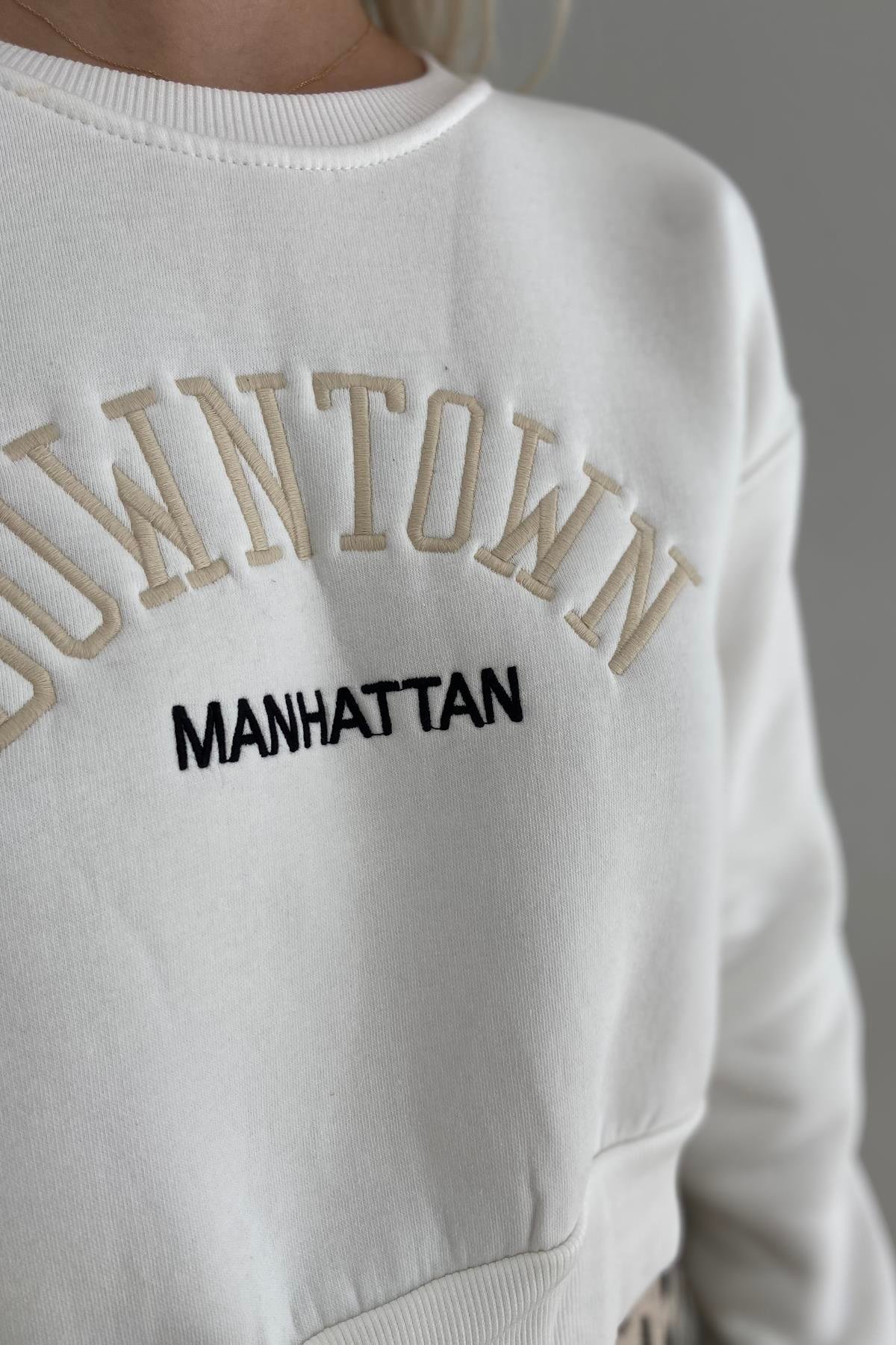 NAKIŞ DETAYLI CROP SWEAT