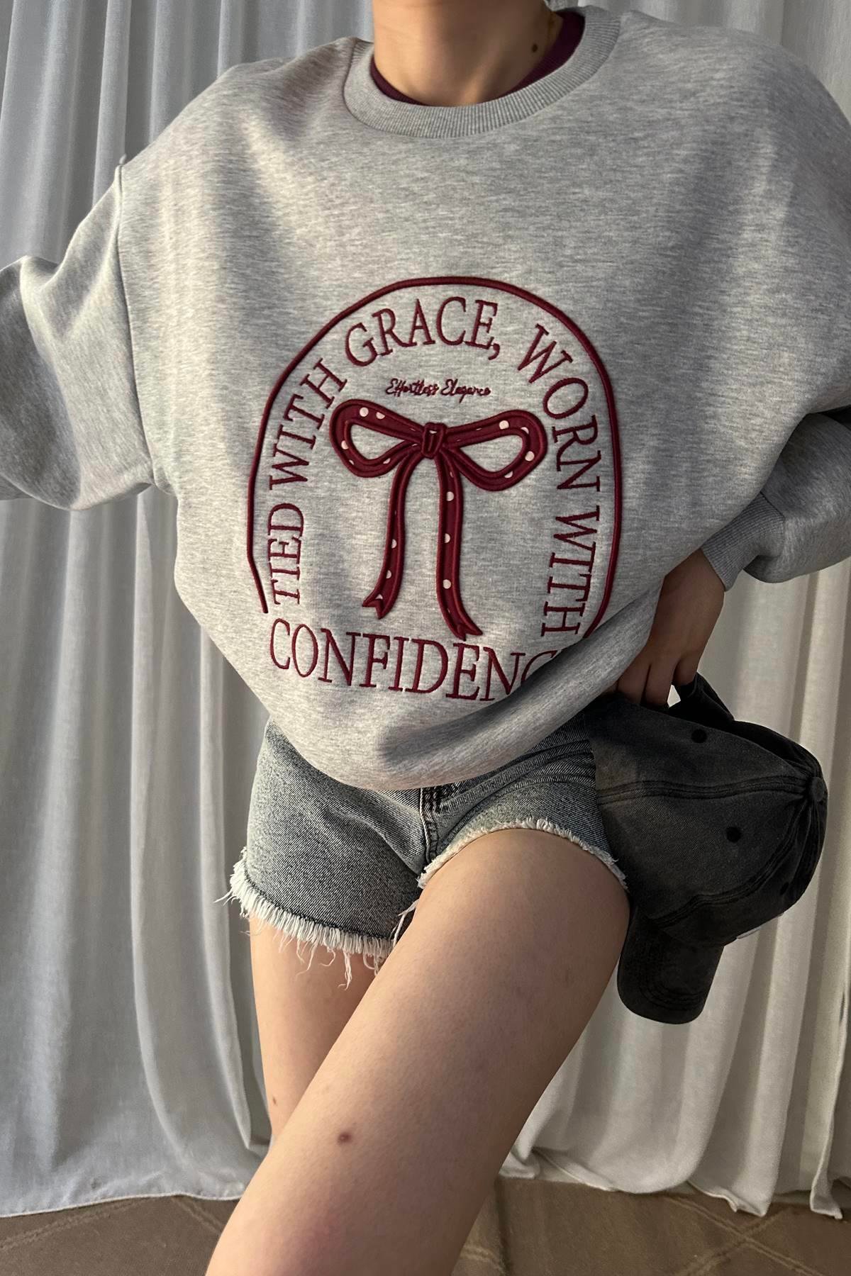 NAKIŞ DETAYLI SWEATSHIRT