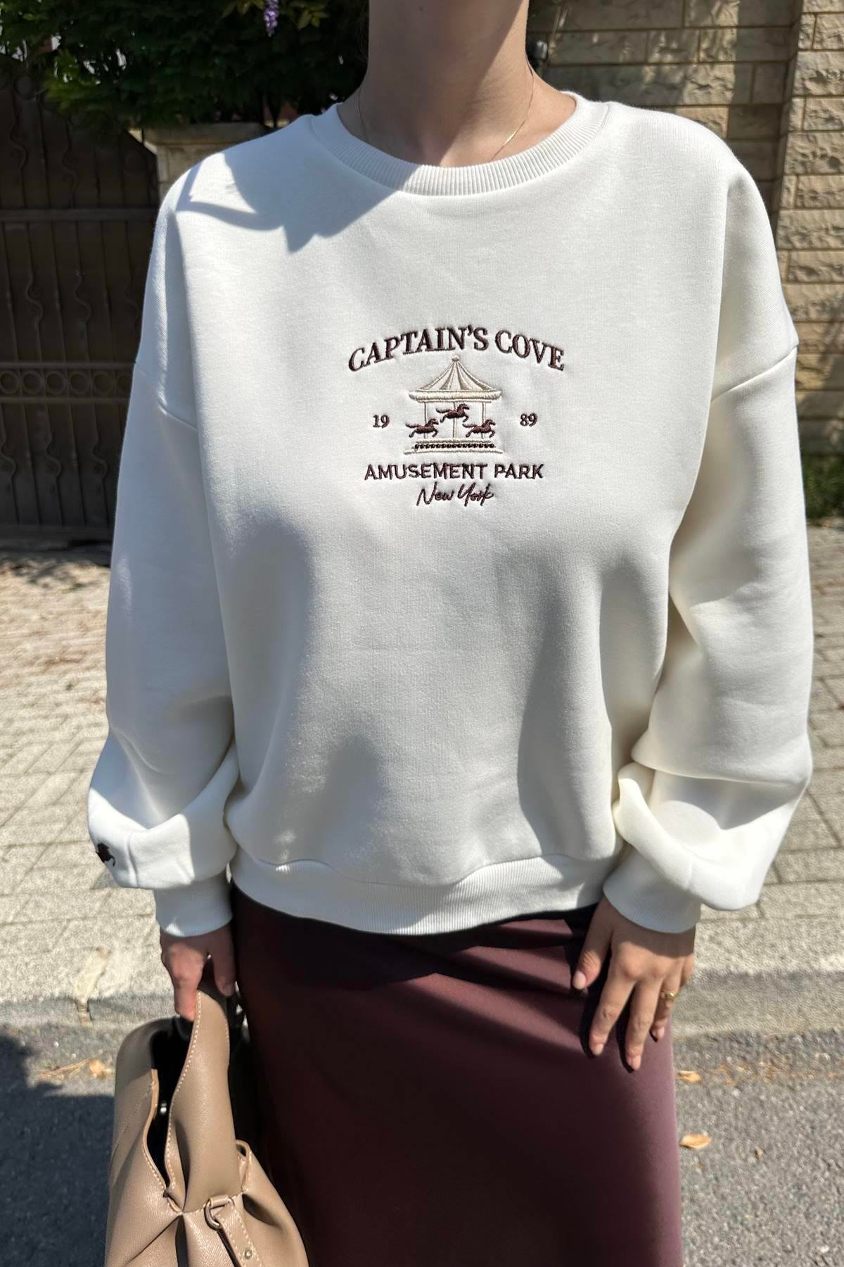 NAKIŞ DETAYLI SWEATSHIRT