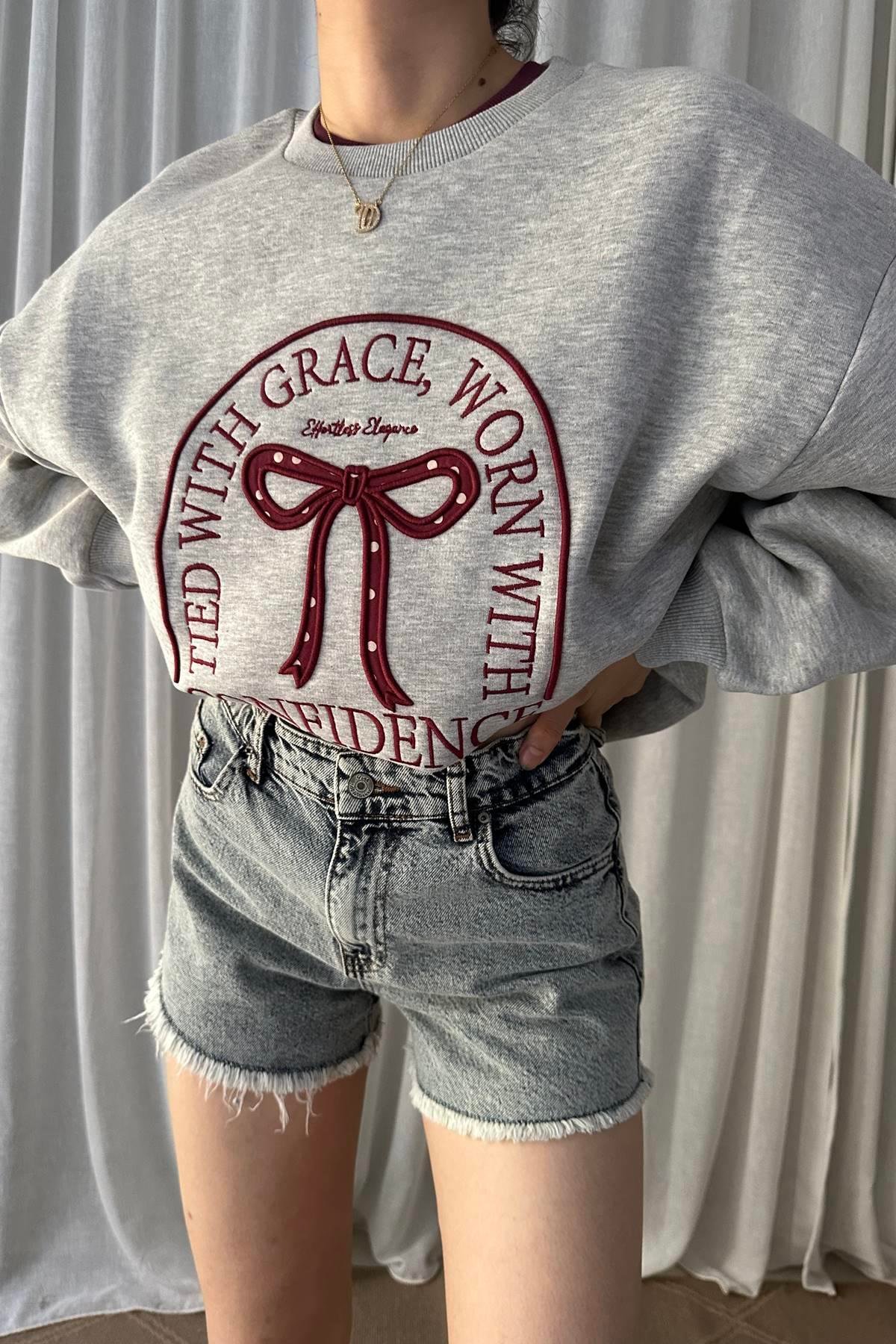 NAKIŞ DETAYLI SWEATSHIRT