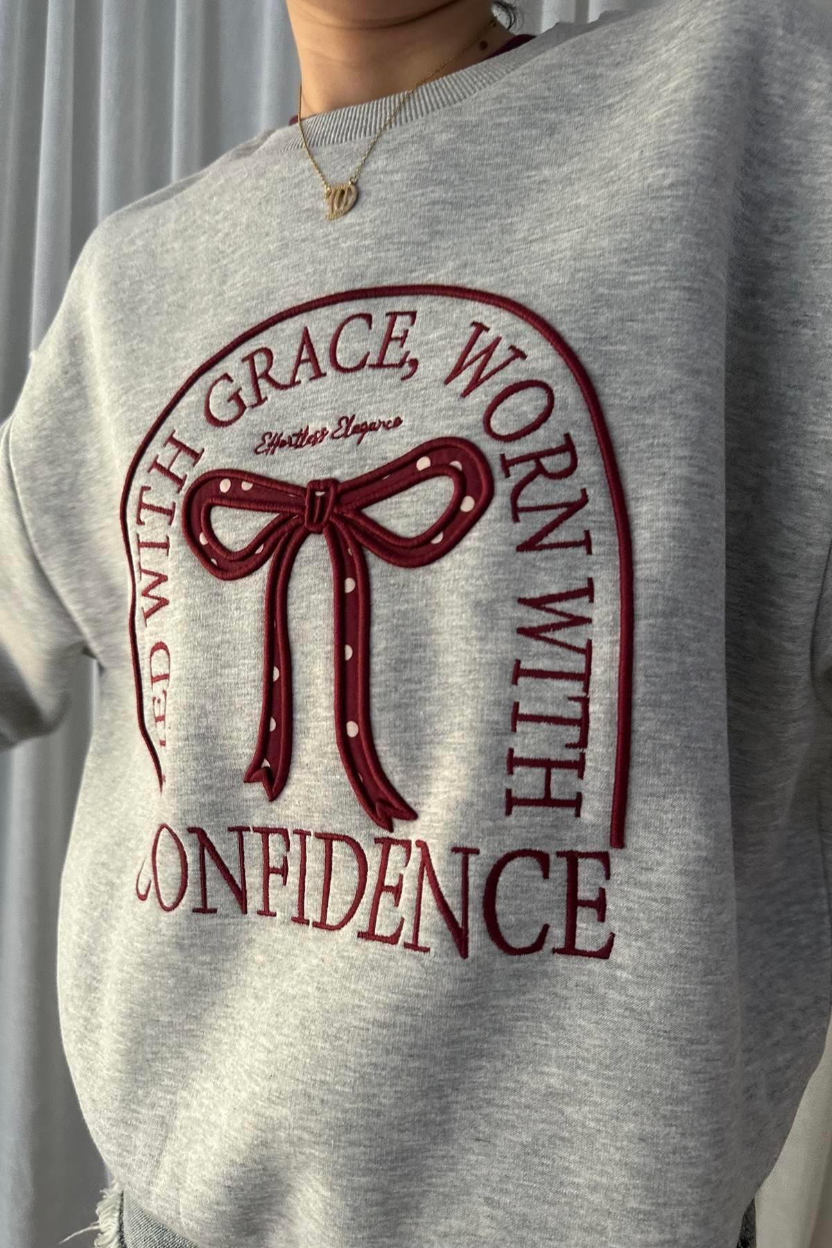 NAKIŞ DETAYLI SWEATSHIRT