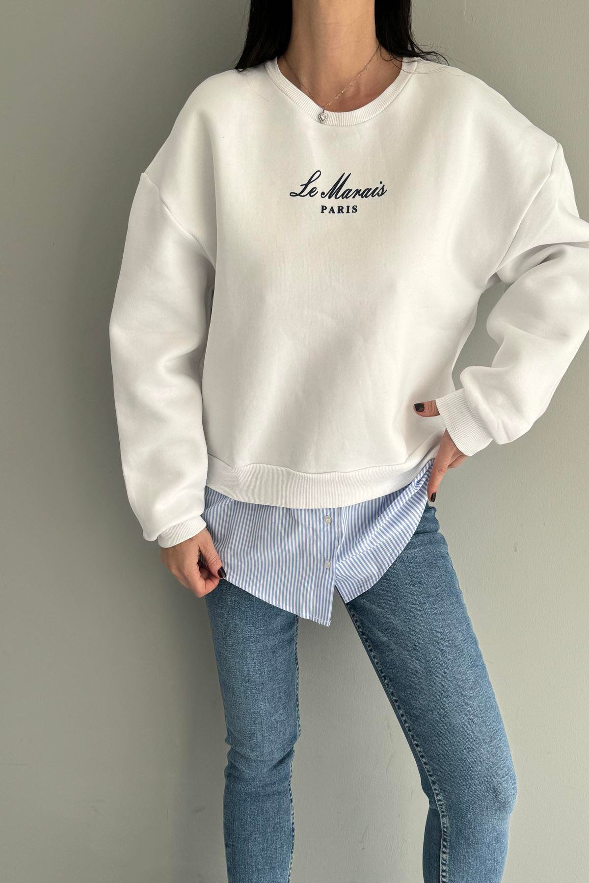 NAKIŞ VE GÖMLEK GARNİLİ SWEATSHIRT