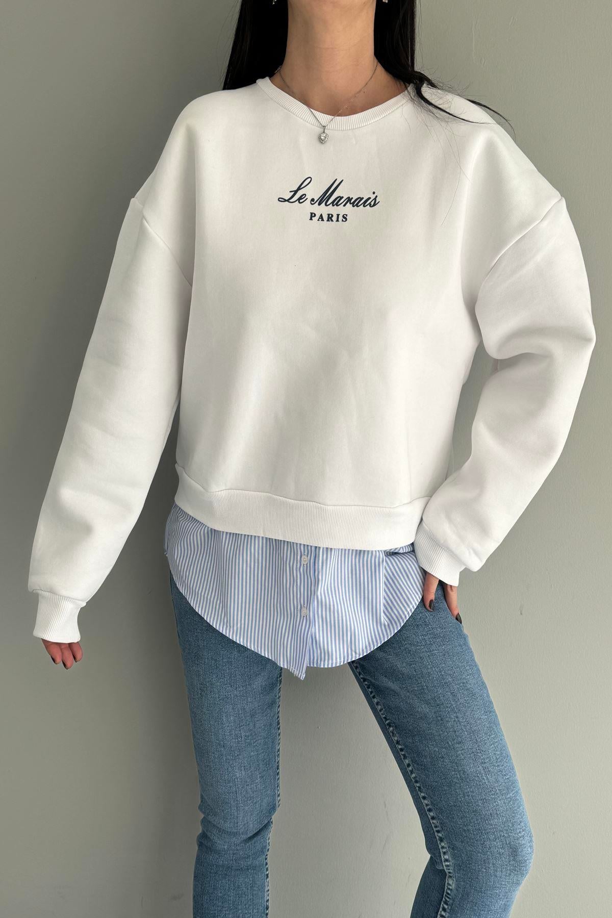 NAKIŞ VE GÖMLEK GARNİLİ SWEATSHIRT