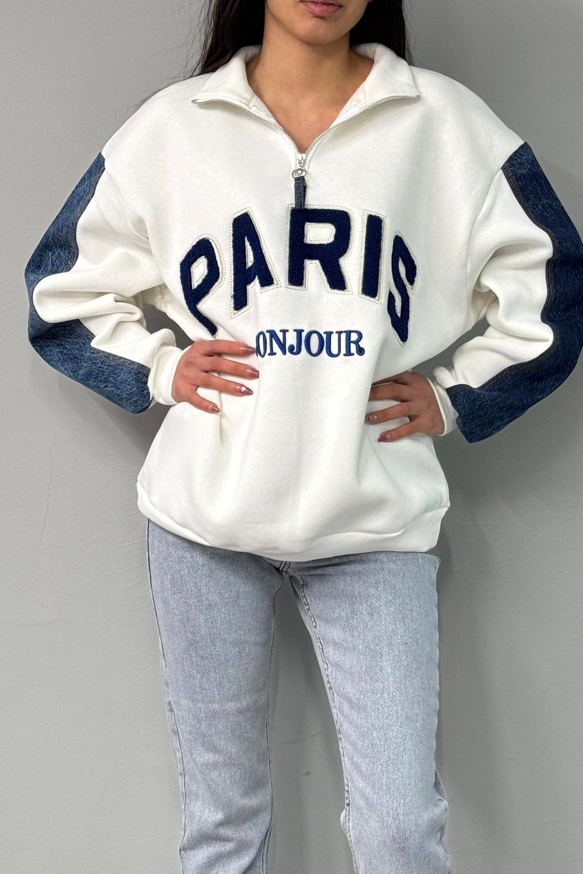 PARİS NAKIŞ DETAYLI SWEATSHIRT