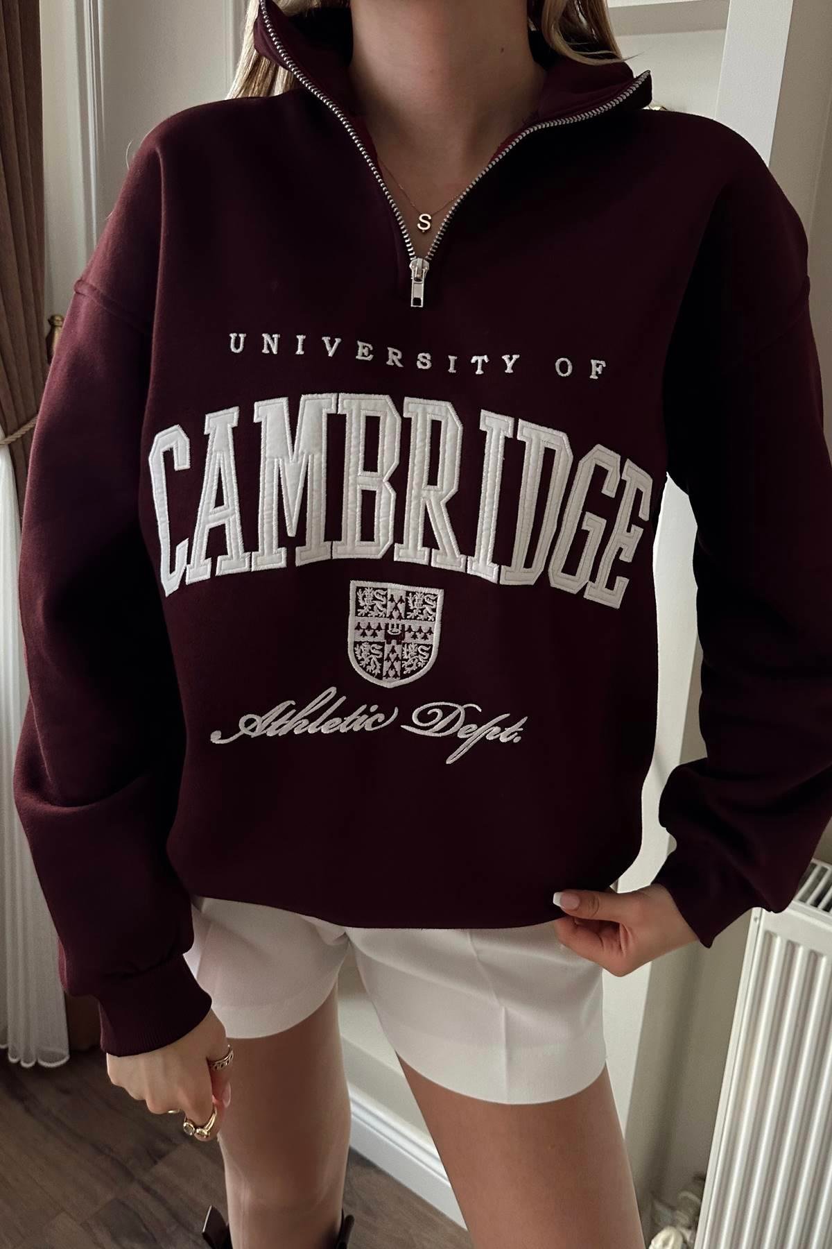 PATI FERMUARLI NAKIŞLI SWEATSHIRT