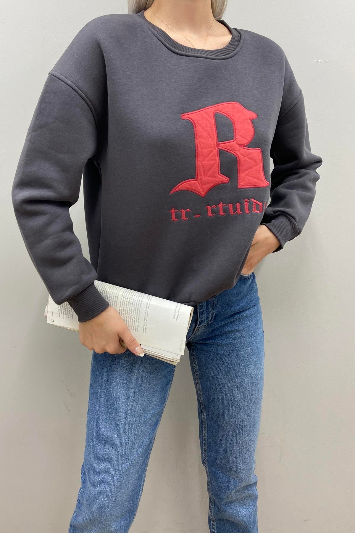 R NAKIŞ DETAY SWEATSHIRT