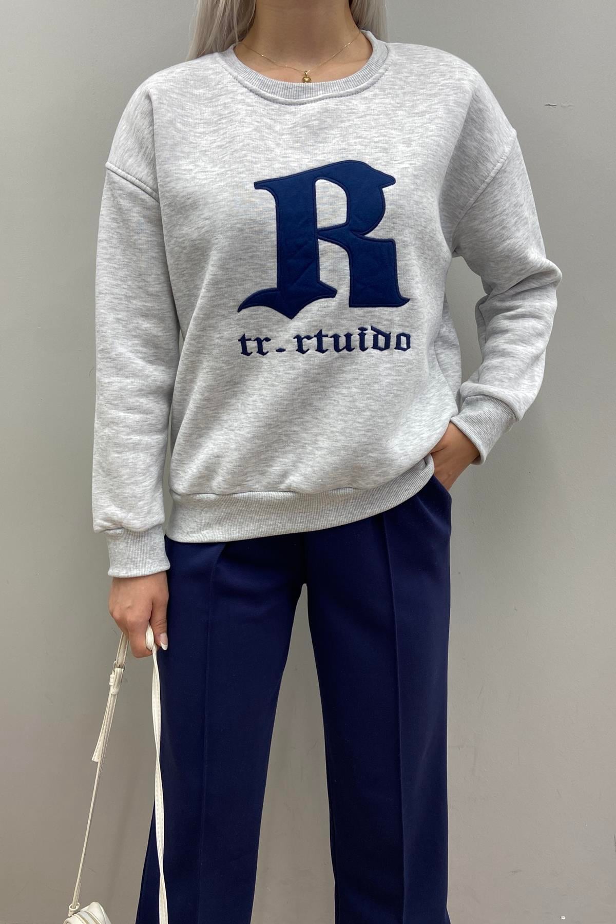 R NAKIŞ DETAY SWEATSHIRT