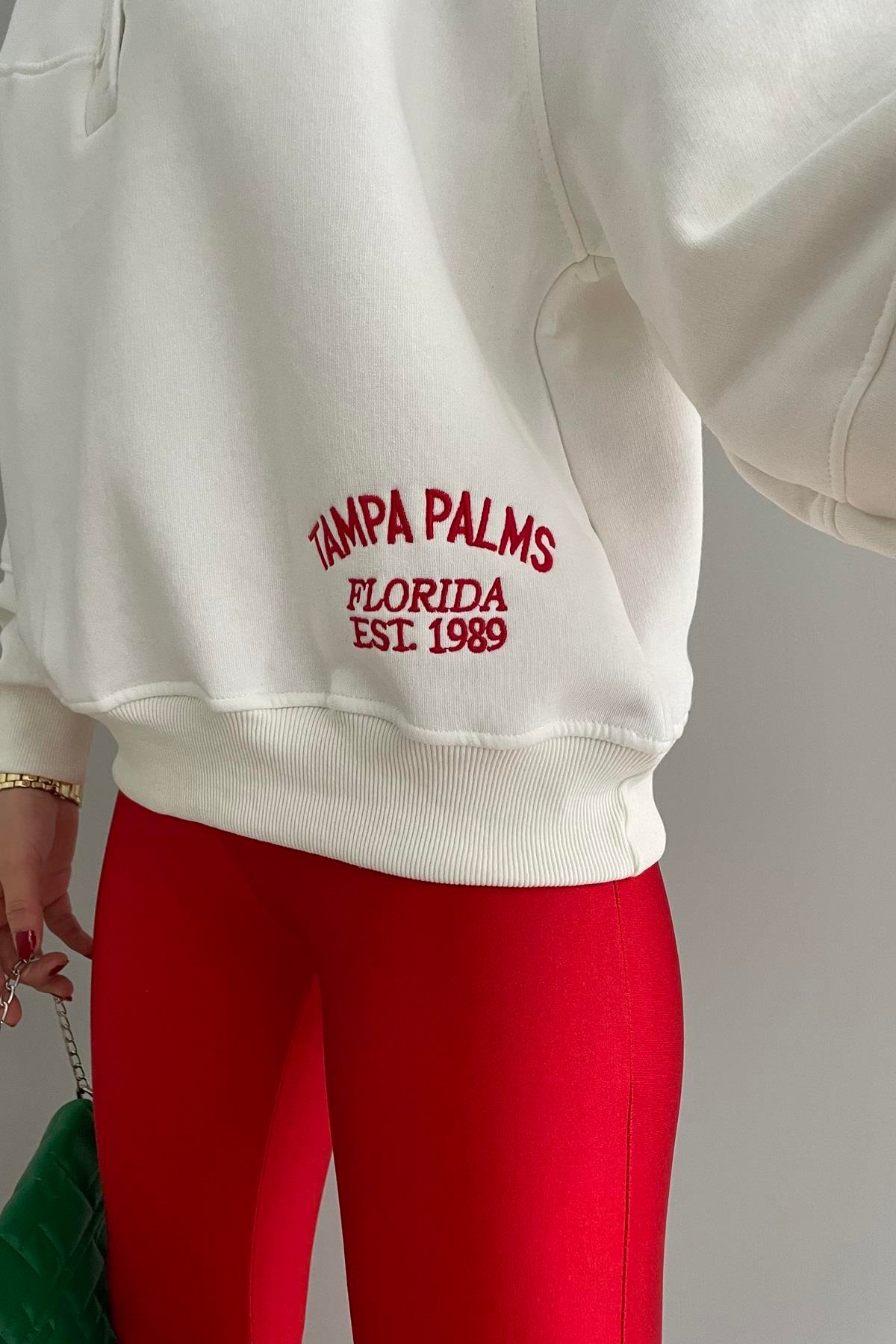 T NAKIŞLI KAPŞONLU SWEAT
