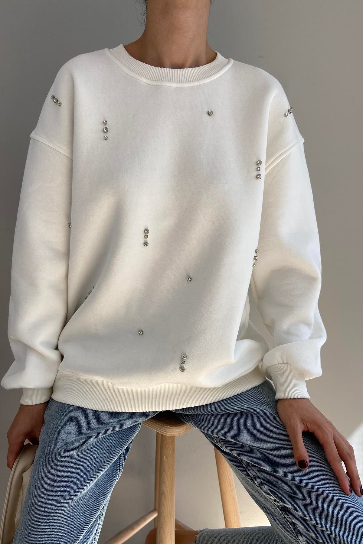 TAŞ DETAY SWEATSHIRT