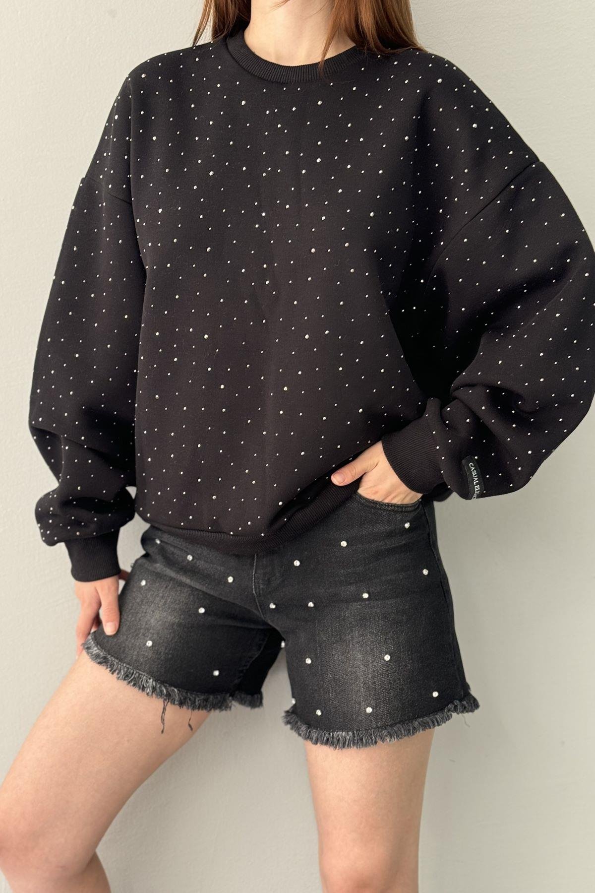 TAŞ DETAYLI SWEATSHIRT