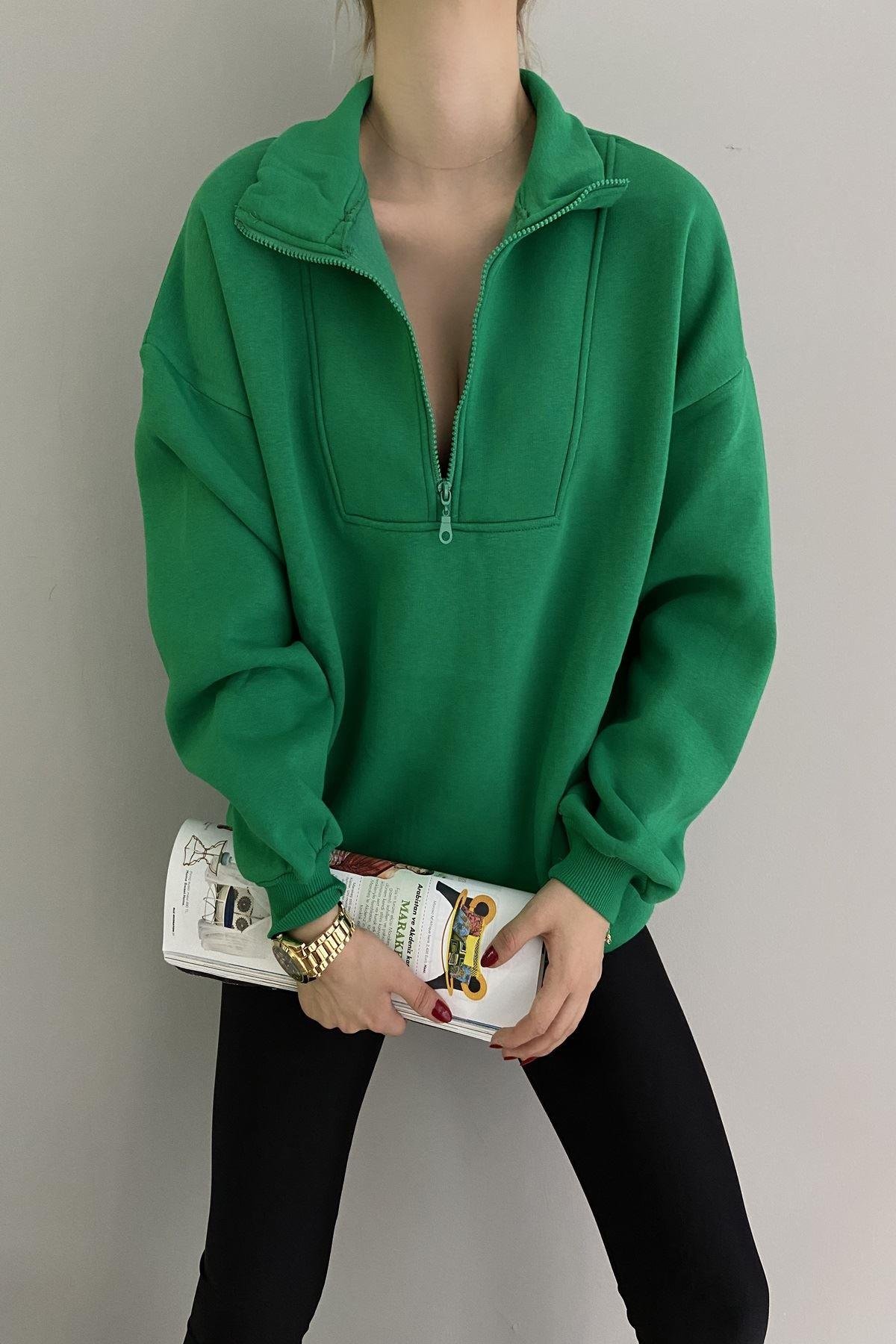 YARIM FERMUARLI SWEAT