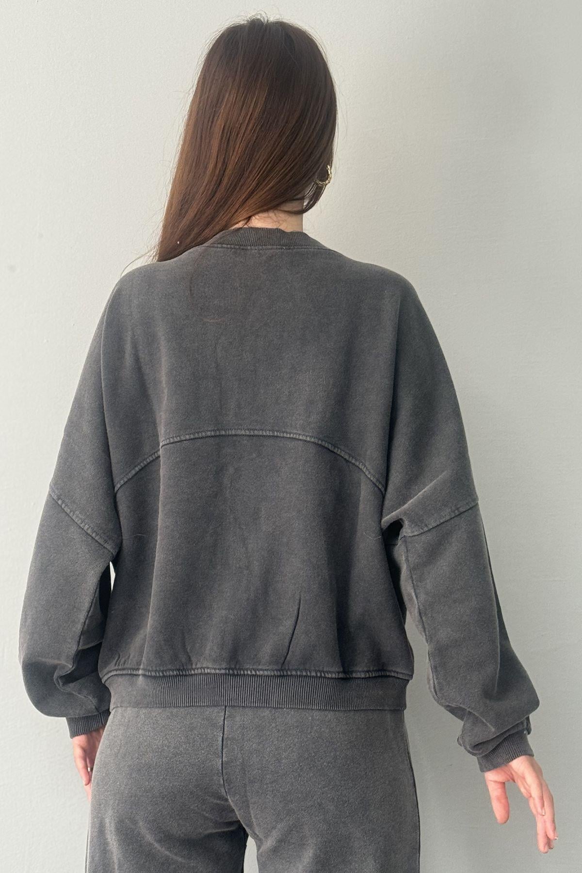 YIKAMALI FERMUARLI SWEATSHIRT