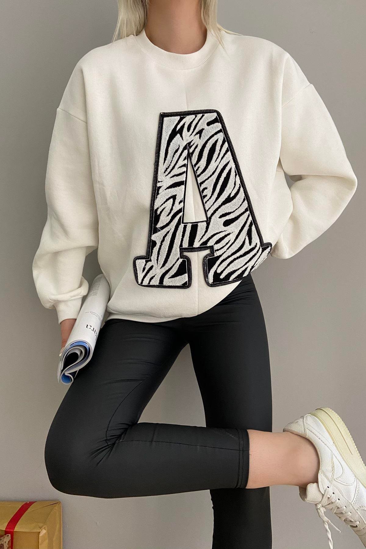 ZEBRA DESEN A APLİKE SWEAT