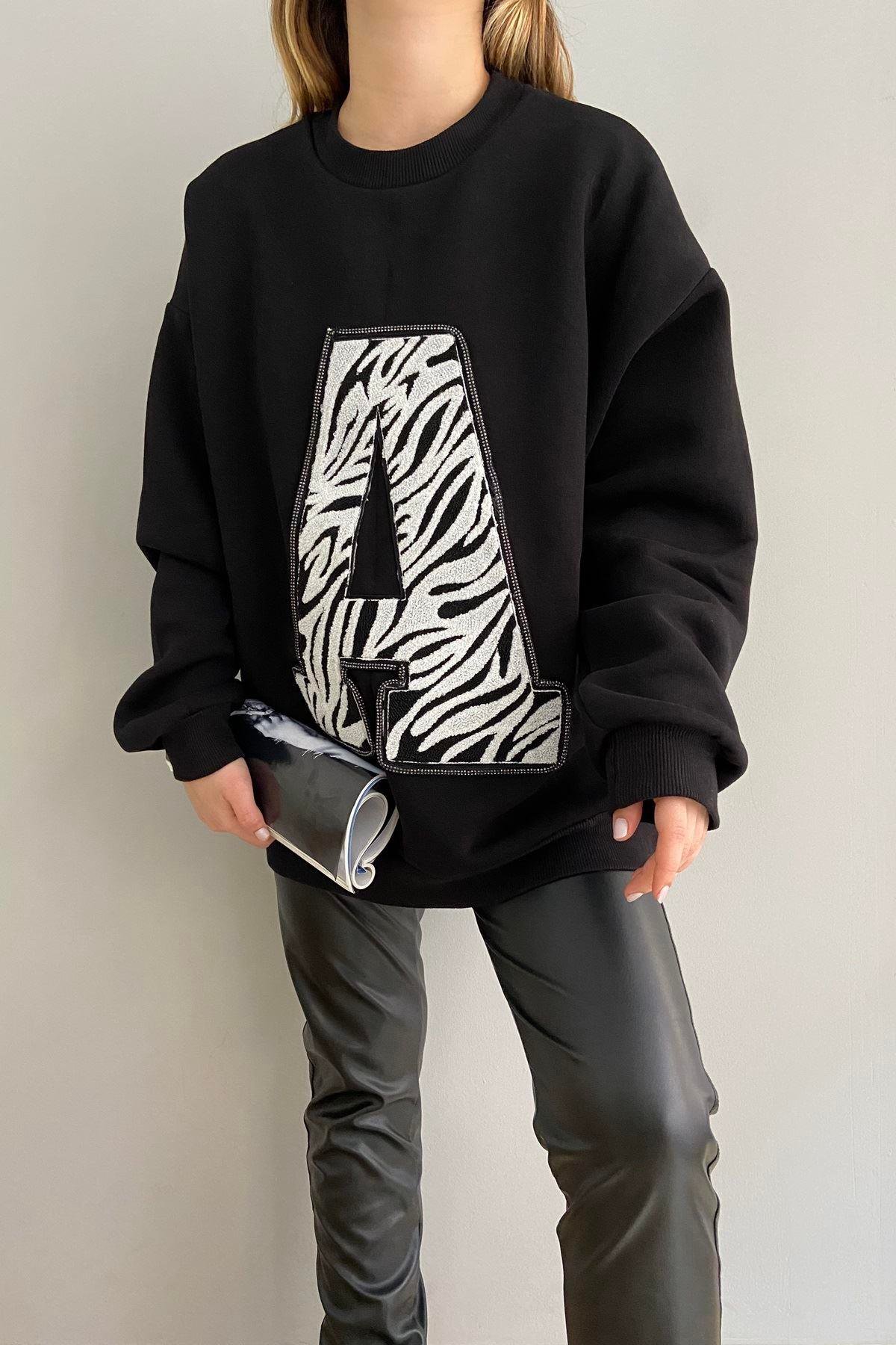 ZEBRA DESEN A APLİKE SWEAT