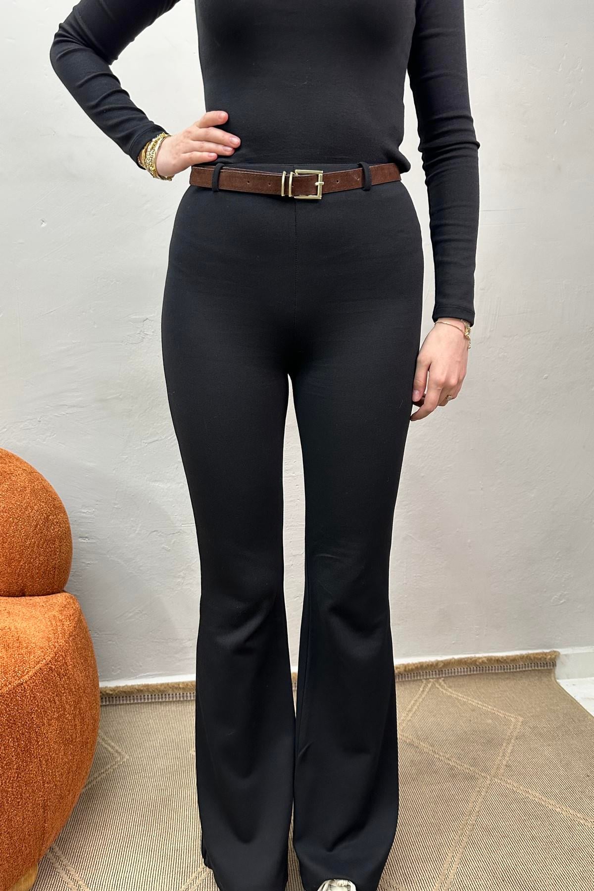 KEMERLİ İSPANYOL PAÇA TAYT PANTOLON