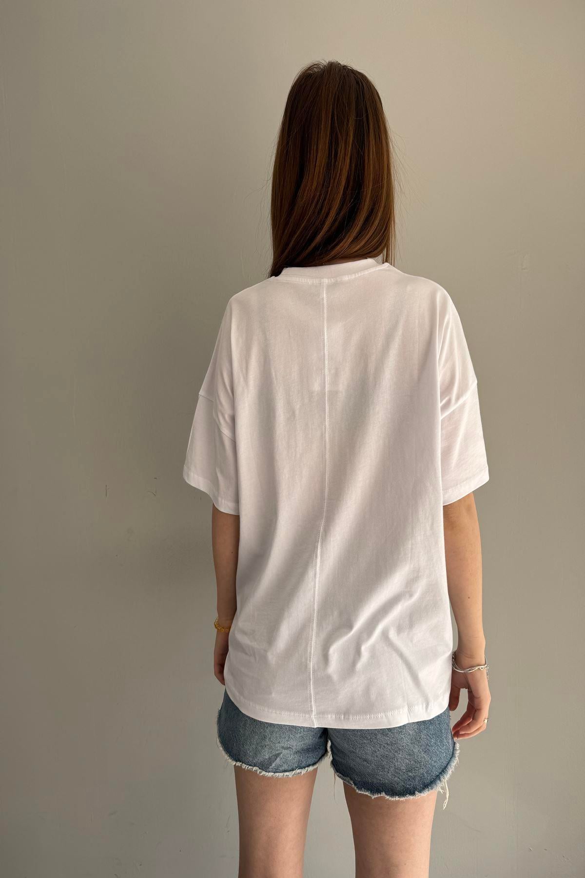 BASKI DETAY TSHIRT