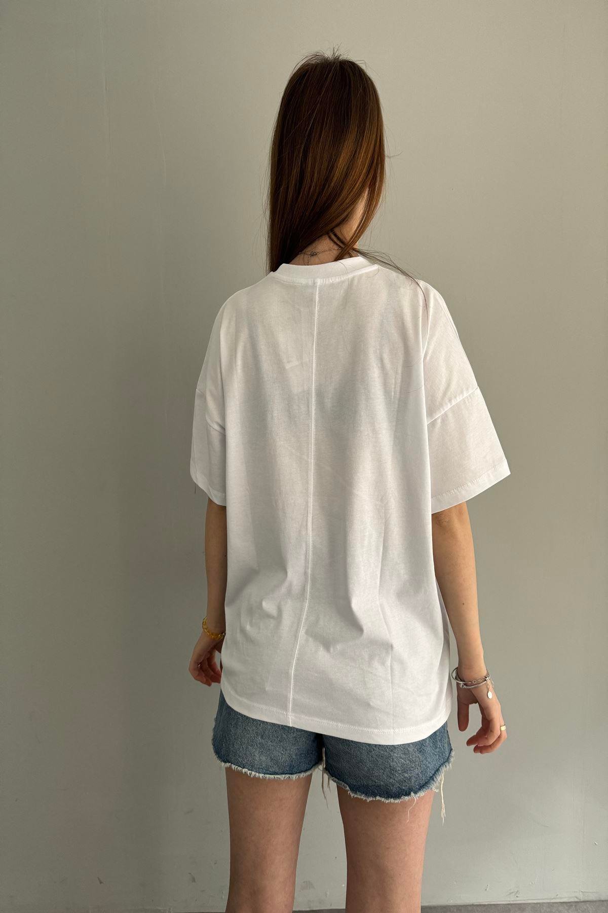 BASKI DETAY TSHIRT