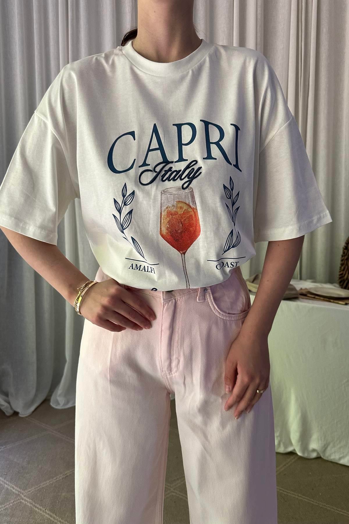 BASKI DETAY TSHIRT