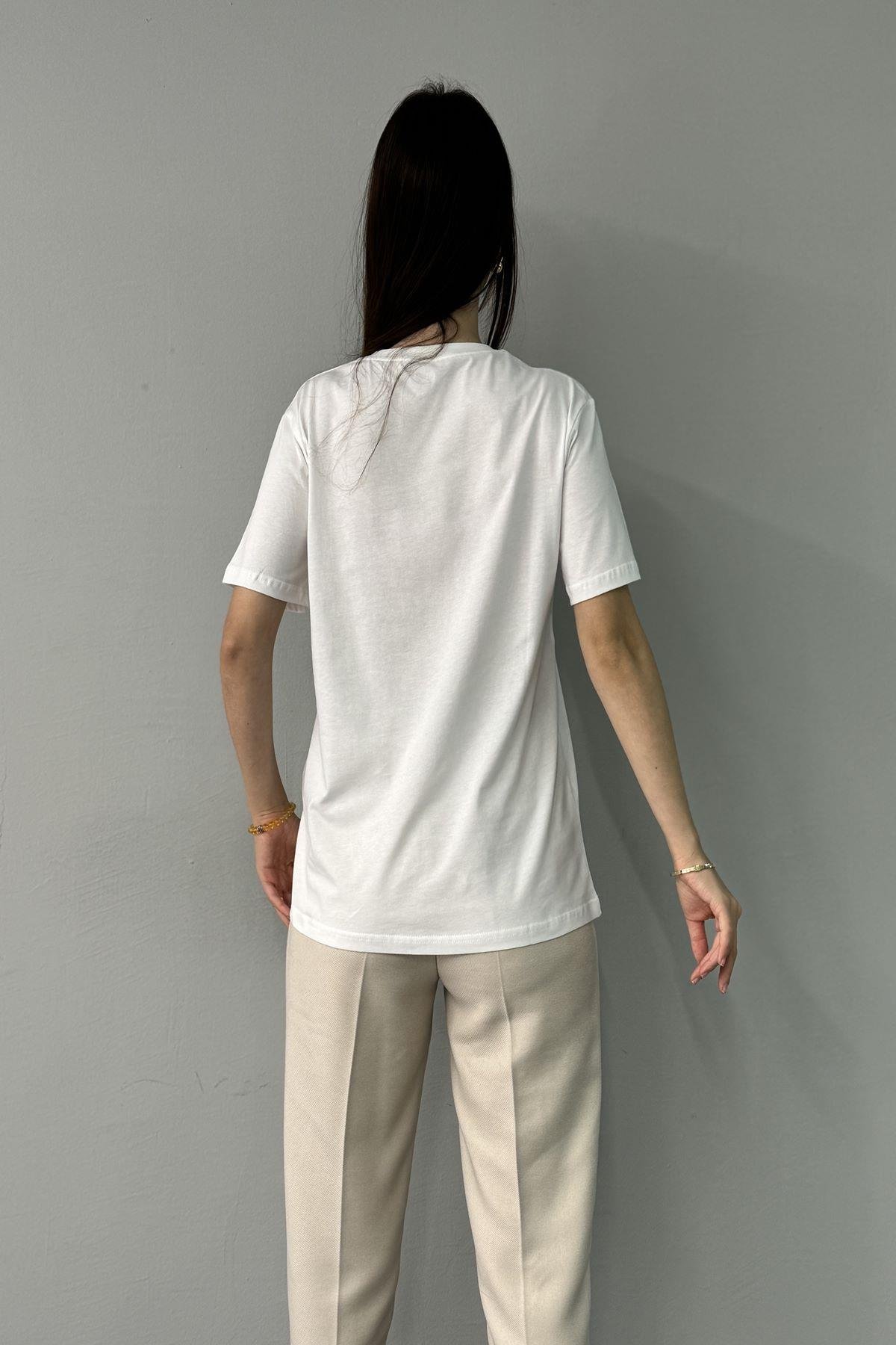 BASKI DETAY TSHIRT