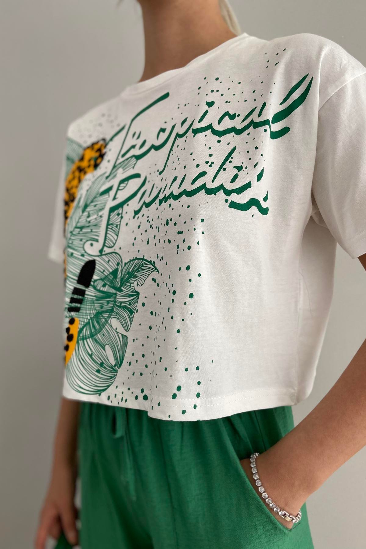 BASKI DETAY TSHIRT