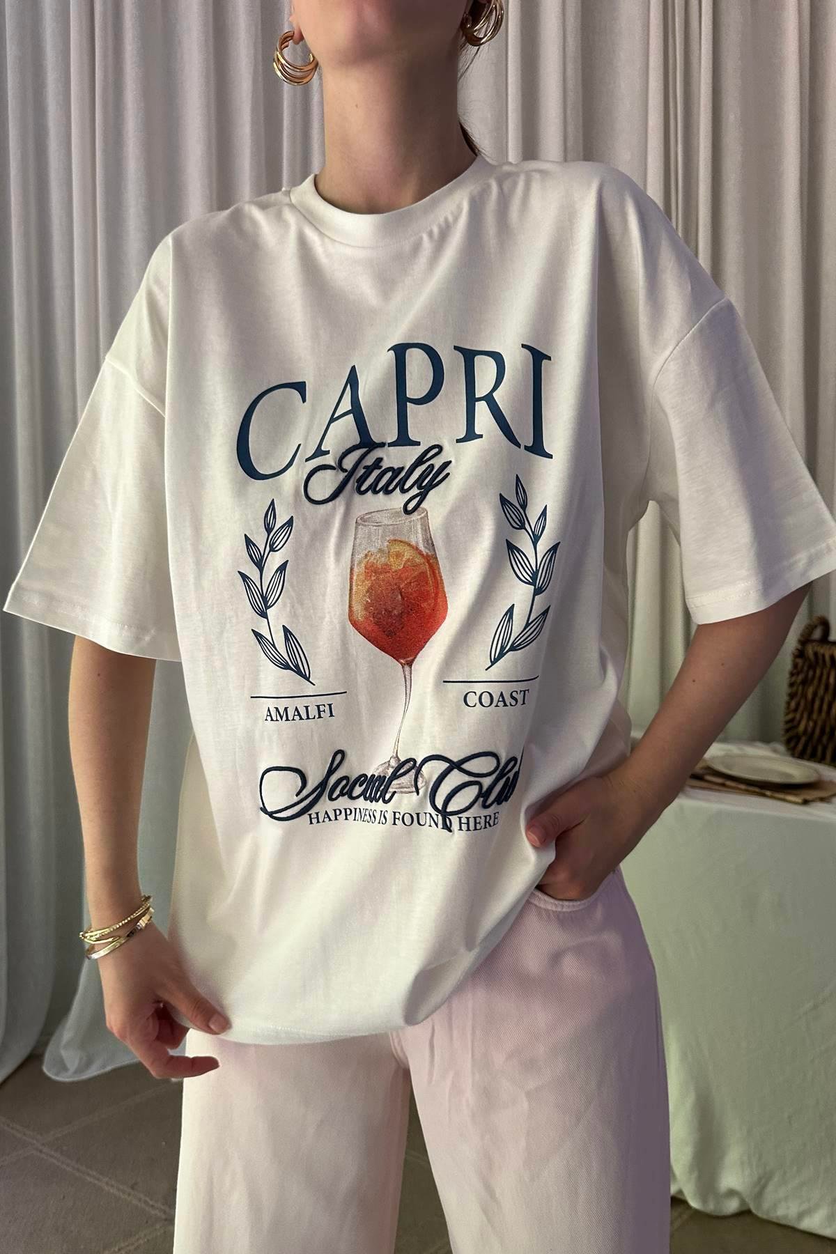 BASKI DETAY TSHIRT