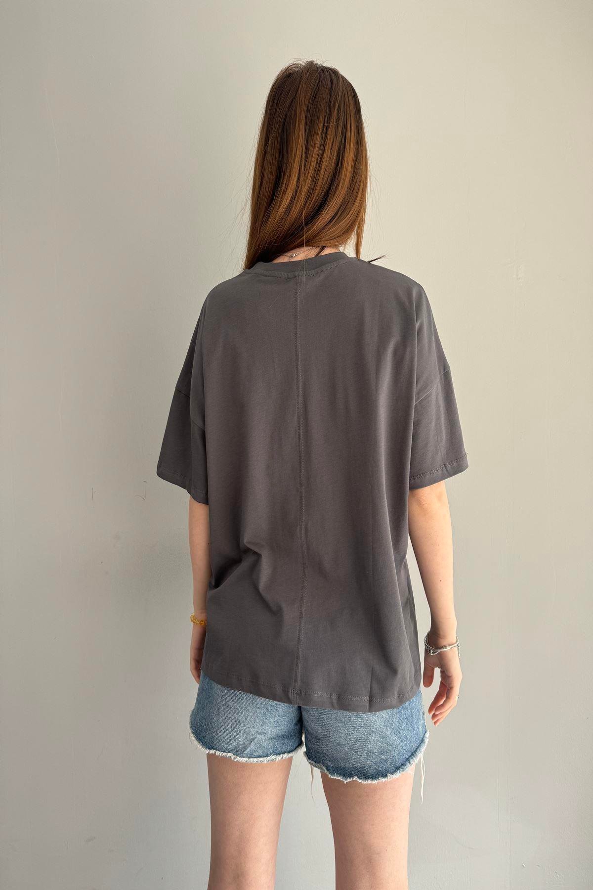 BASKI DETAY TSHIRT