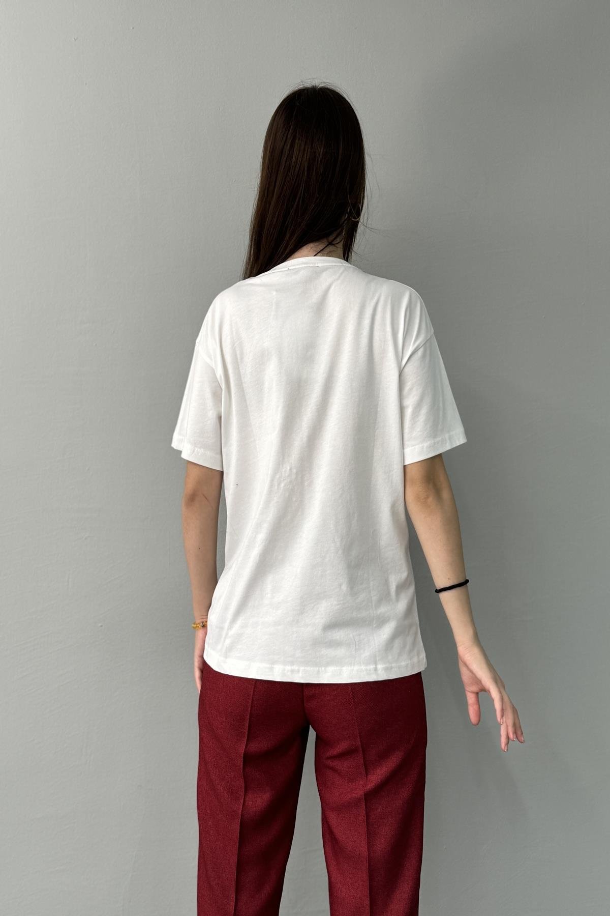 BASKI DETAYLI TSHIRT