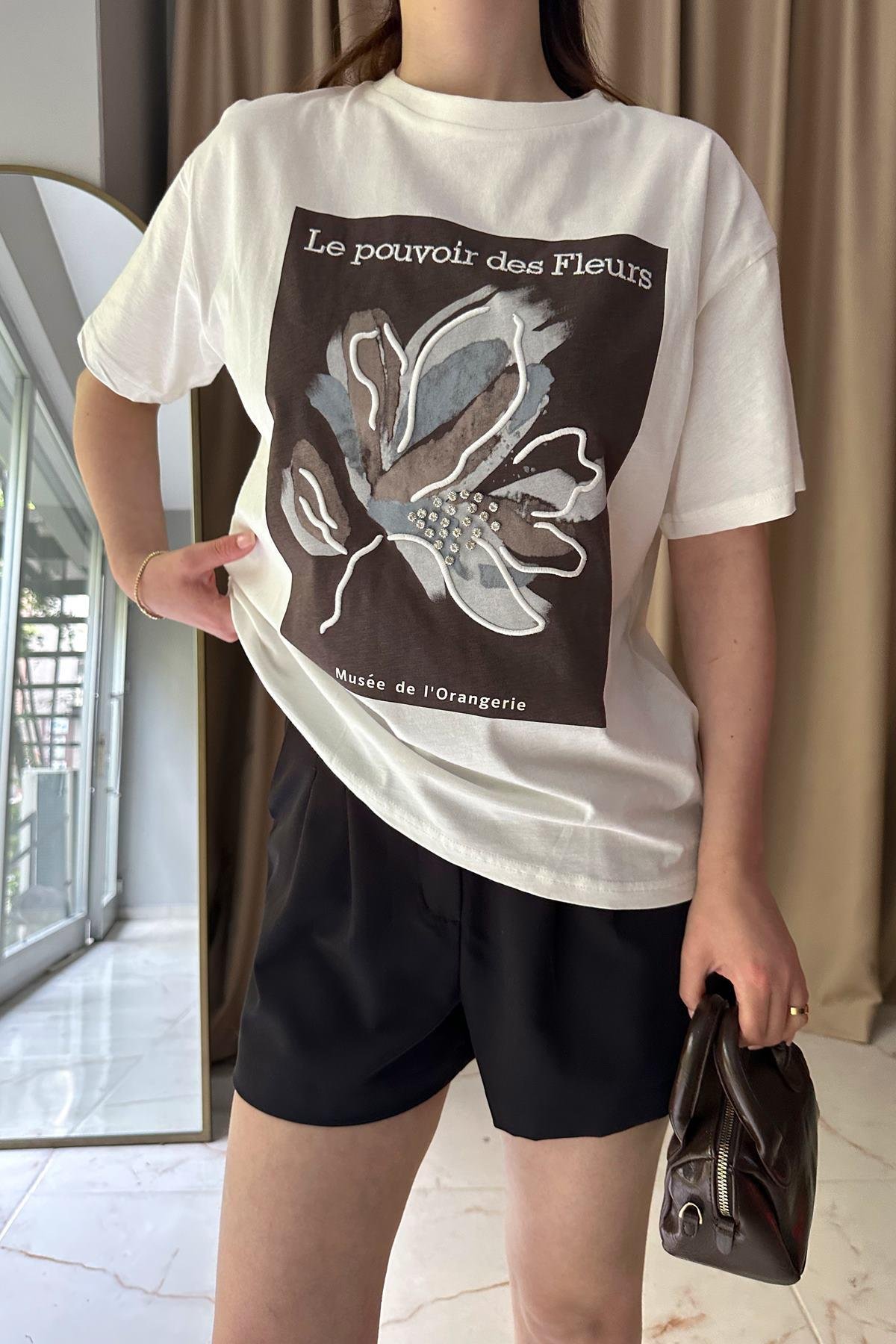 BASKI DETAYLI TSHIRT