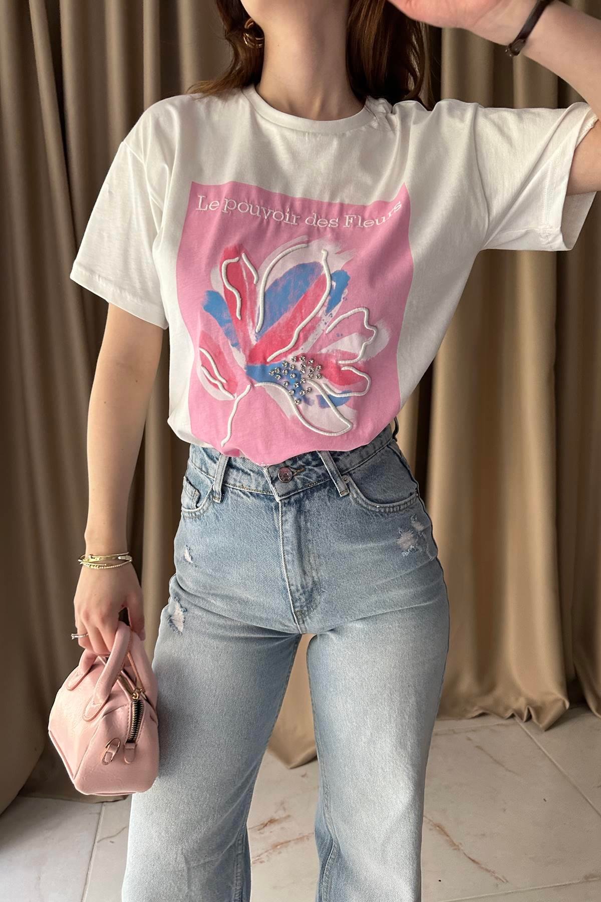 BASKI DETAYLI TSHIRT