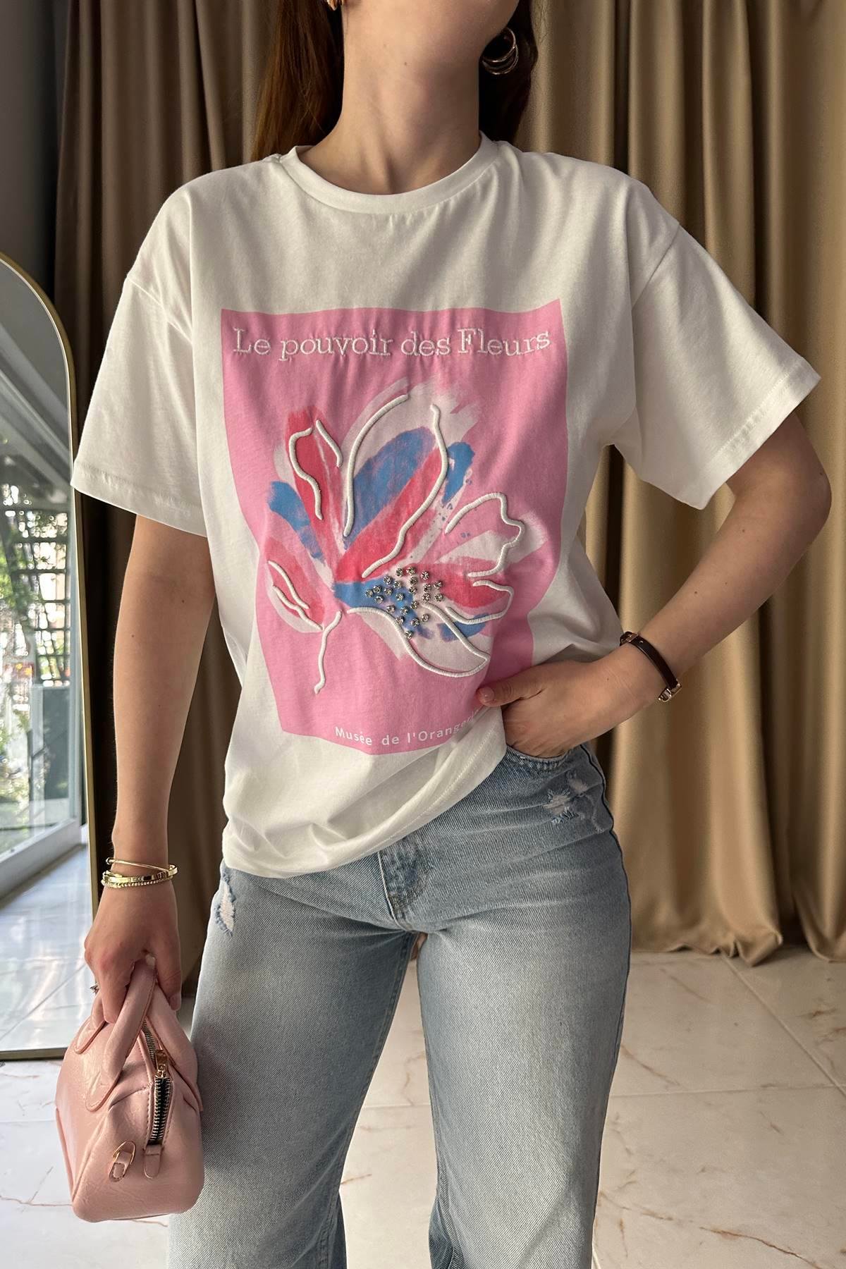 BASKI DETAYLI TSHIRT