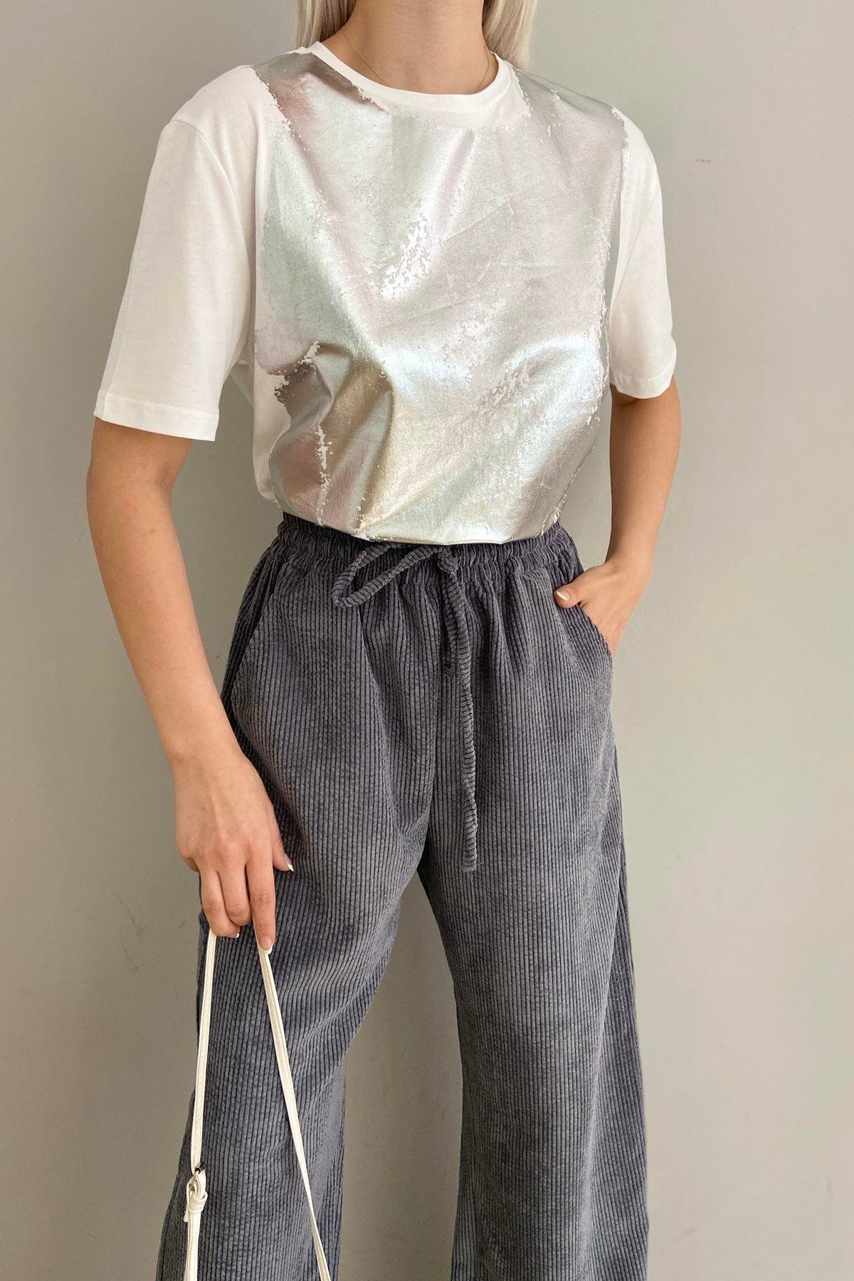 BASKI DETAYLI TSHIRT