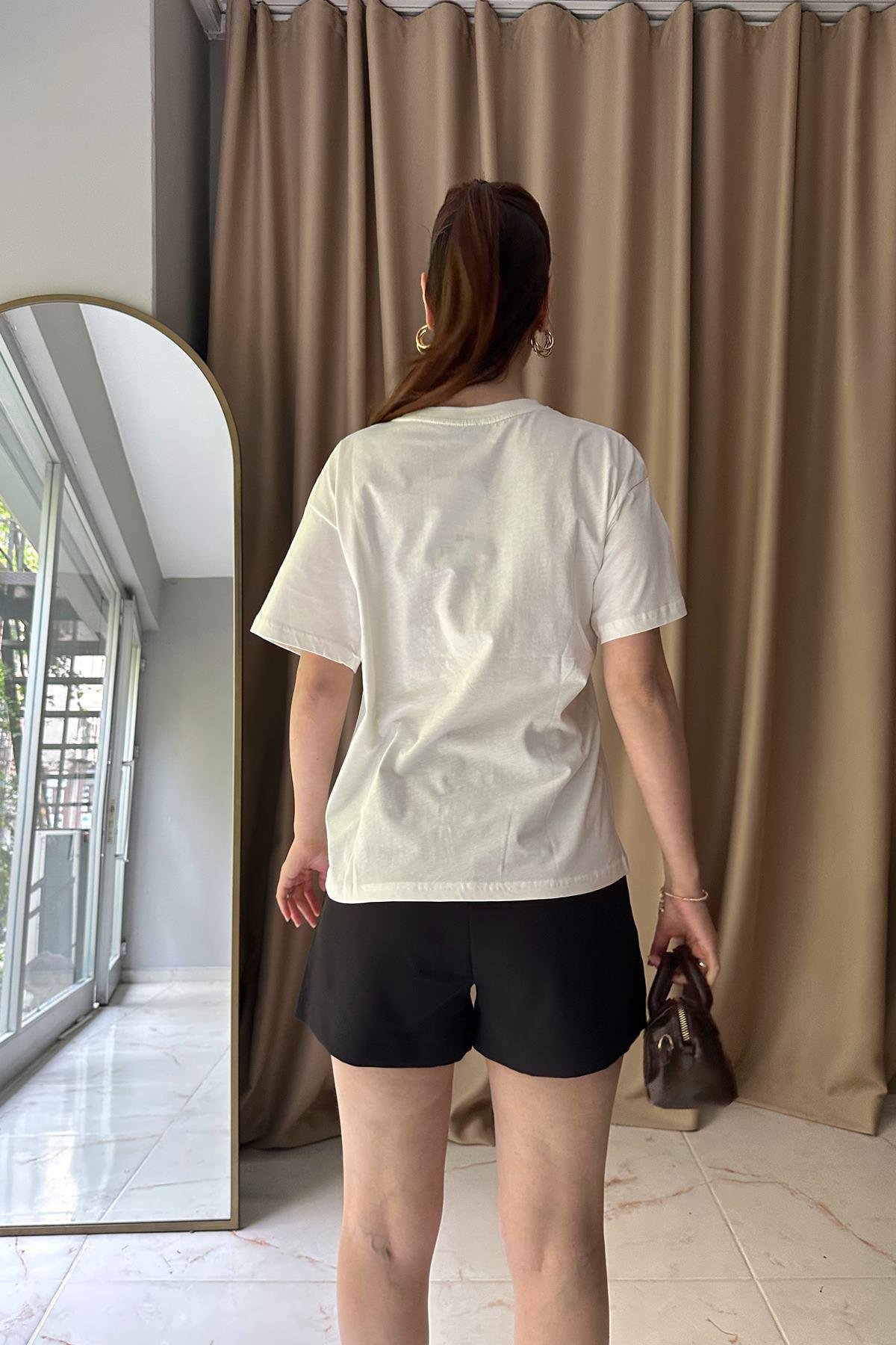 BASKI DETAYLI TSHIRT